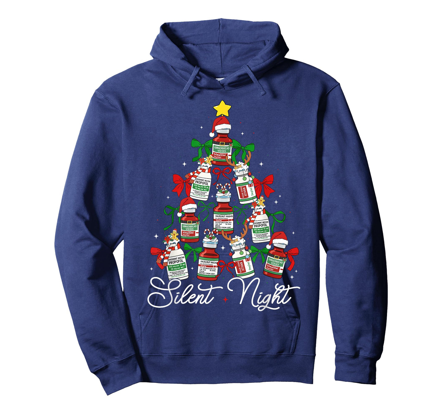 Preppy Silent Night Christmas Coquette Bow Nurse Girl Women T-Shirt