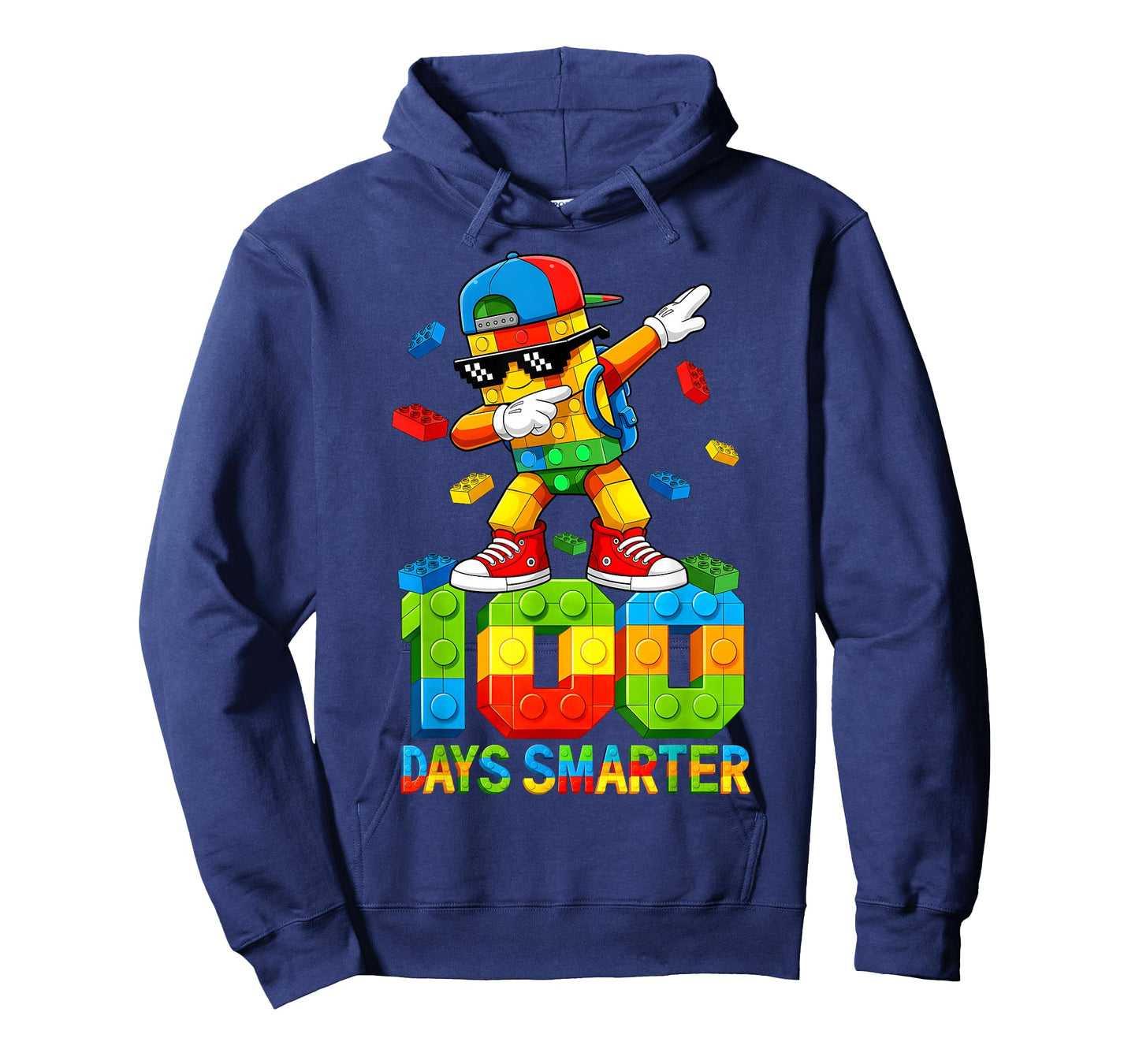 Dab Blocks Bricks Building 100 Days of School Smarter Boys T-Shirt