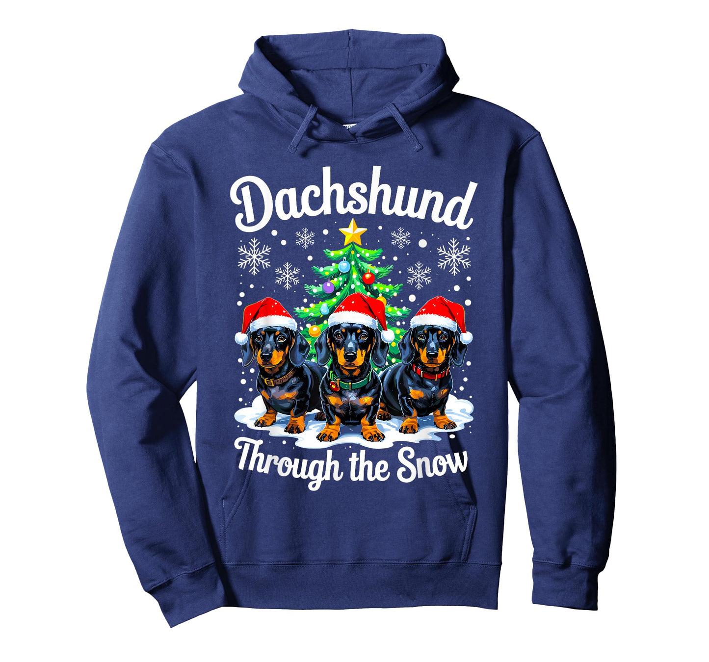 Funny Dachshund Through The Snow Christmas Light Dog Lovers T-Shirt