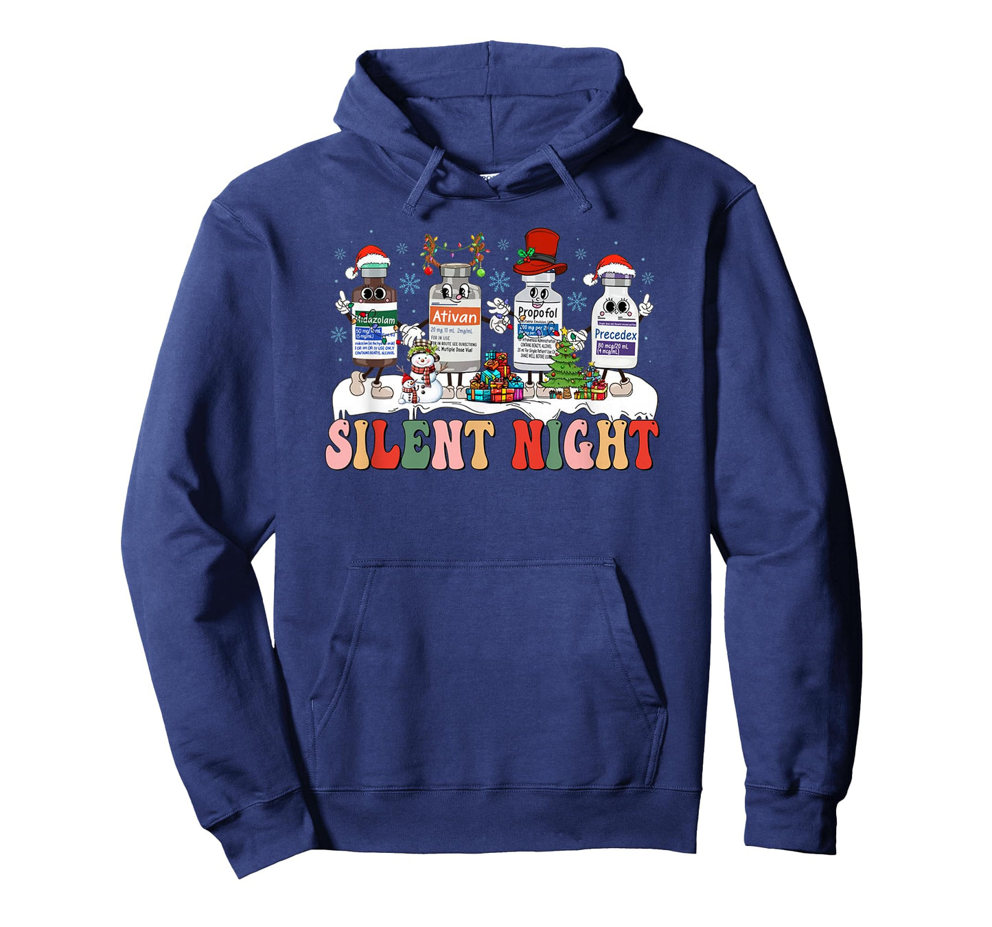 Retro Propofol Silent Night ICU Nurses Funny Merry Christmas T-Shirt