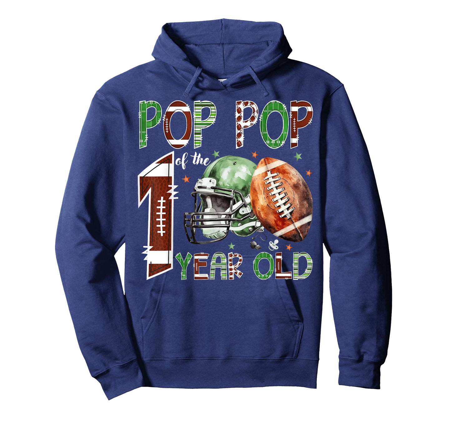 Pop Pop of The 1 Year Old Football Lover 1st Birthday Boy T-Shirt