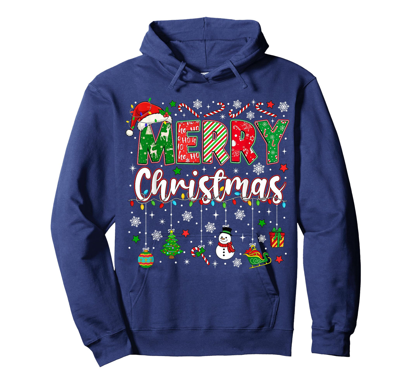 Merry Christmas Red Santa Hat Reindeer Xmas Matching Family T-Shirt
