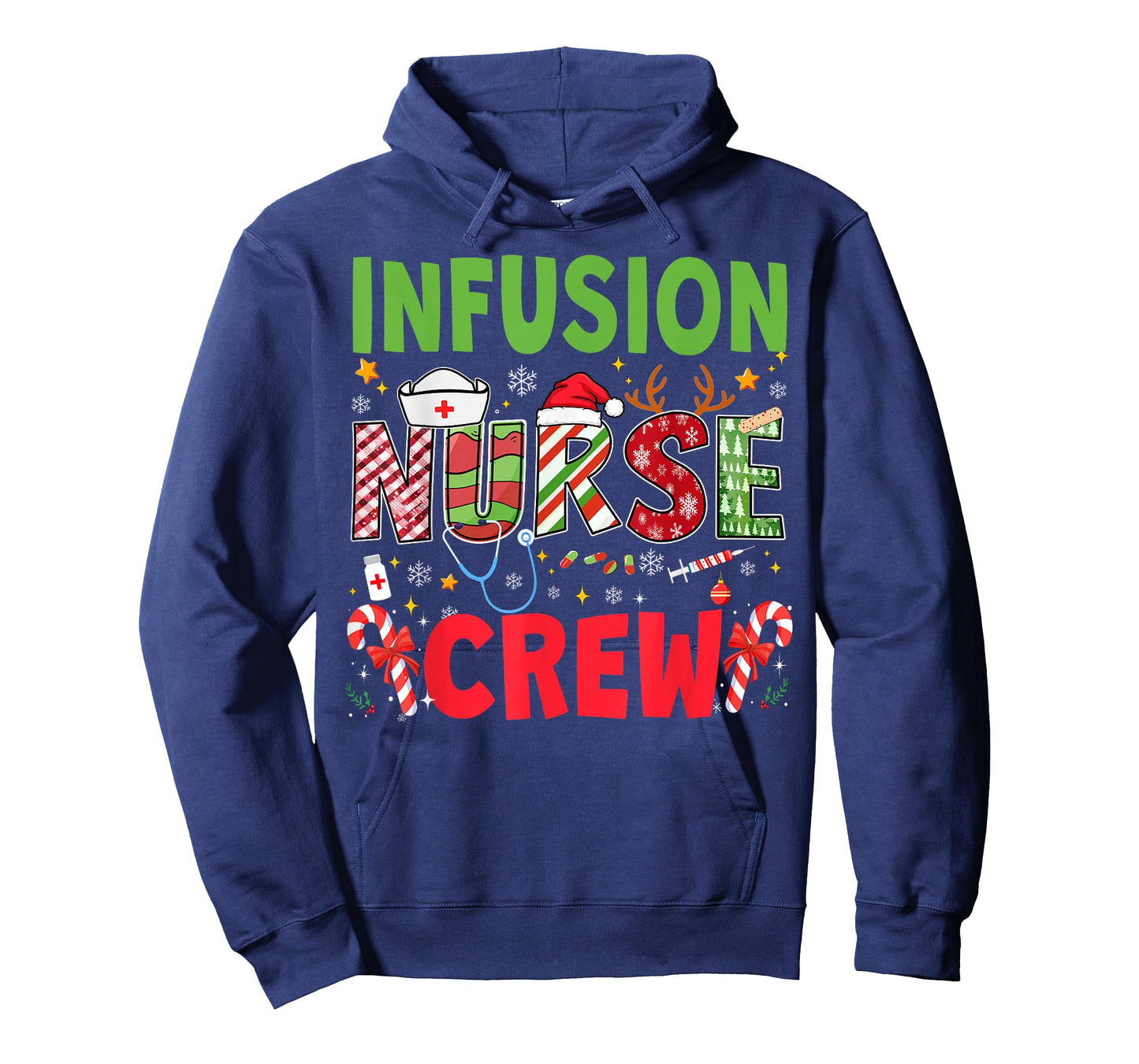 Infusion Nurse Christmas Crew Funny Xmas Nurses Group Pajama T-Shirt