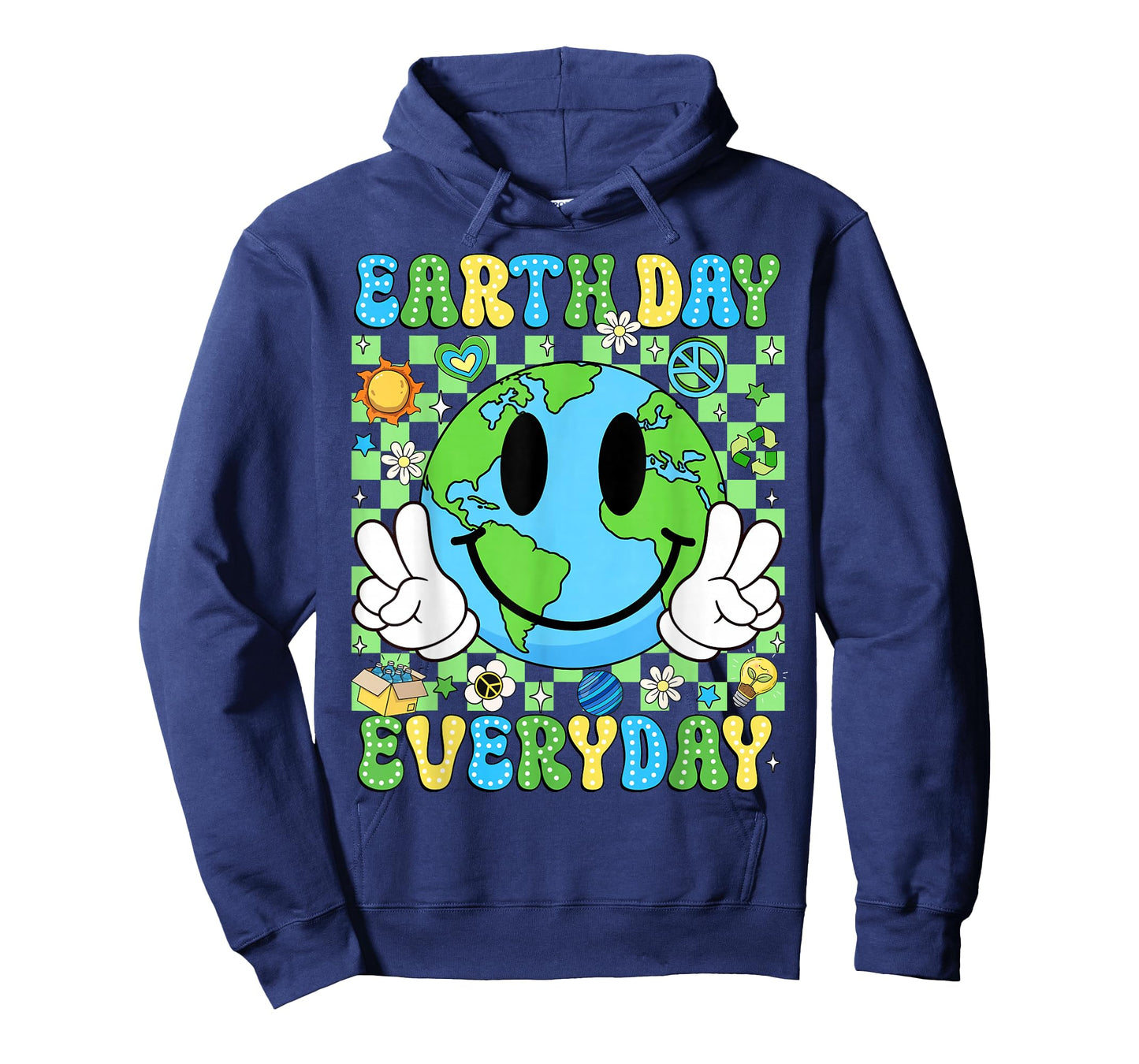 Earth Day Everyday Funny Smile Face Earth Boys Kids Toddlers T-Shirt