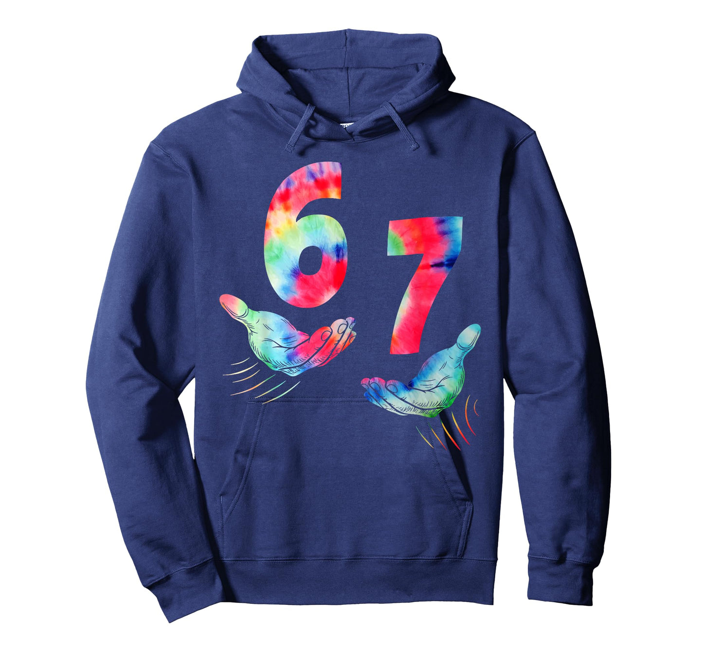 Six Seven 6 7 Tie Dye Kids Girl Boy 6-7 Meme Hands Funny T-Shirt