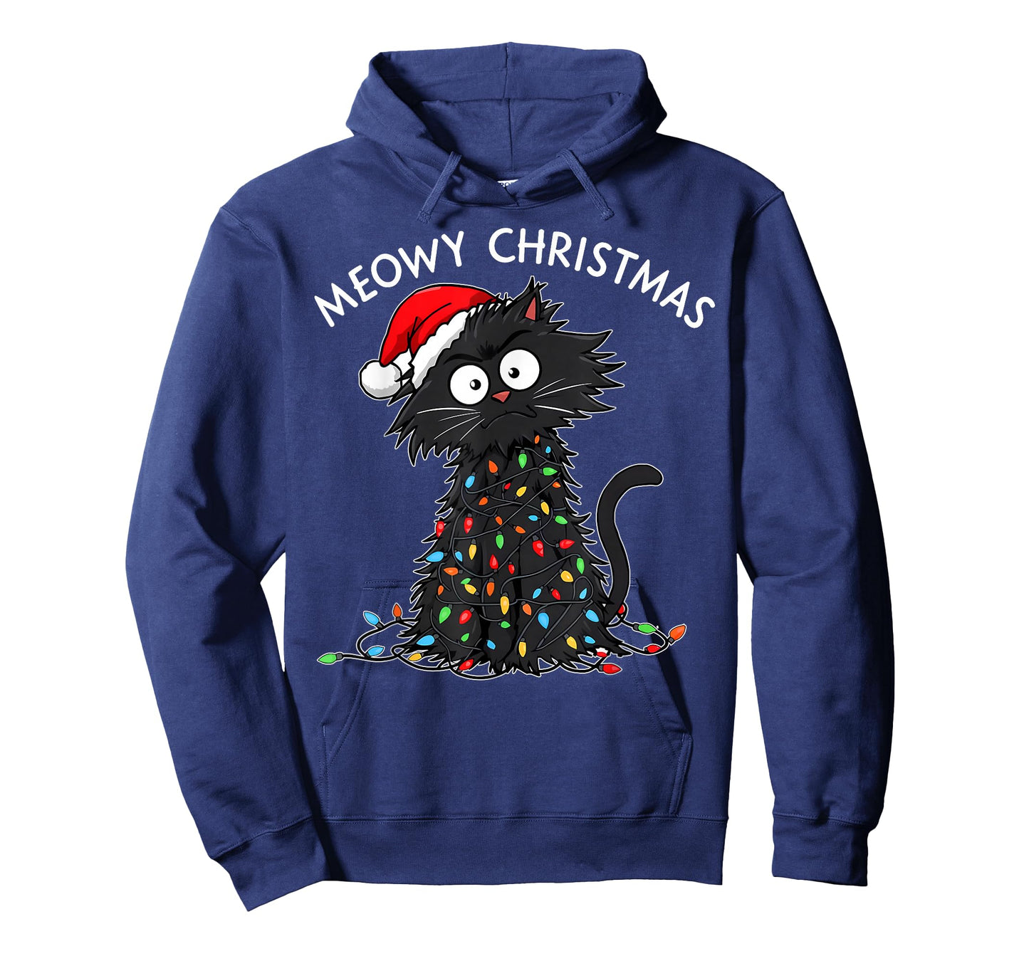 Funny Cat Meowy Christmas Lights Pet Lover Xmas Holiday T-Shirt