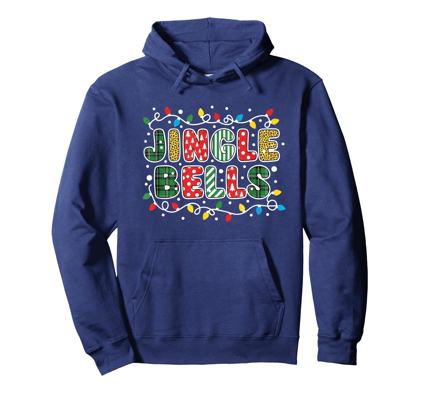 Christmas Jingle Bells Colorful Holiday Lights Plaid Polka T-Shirt