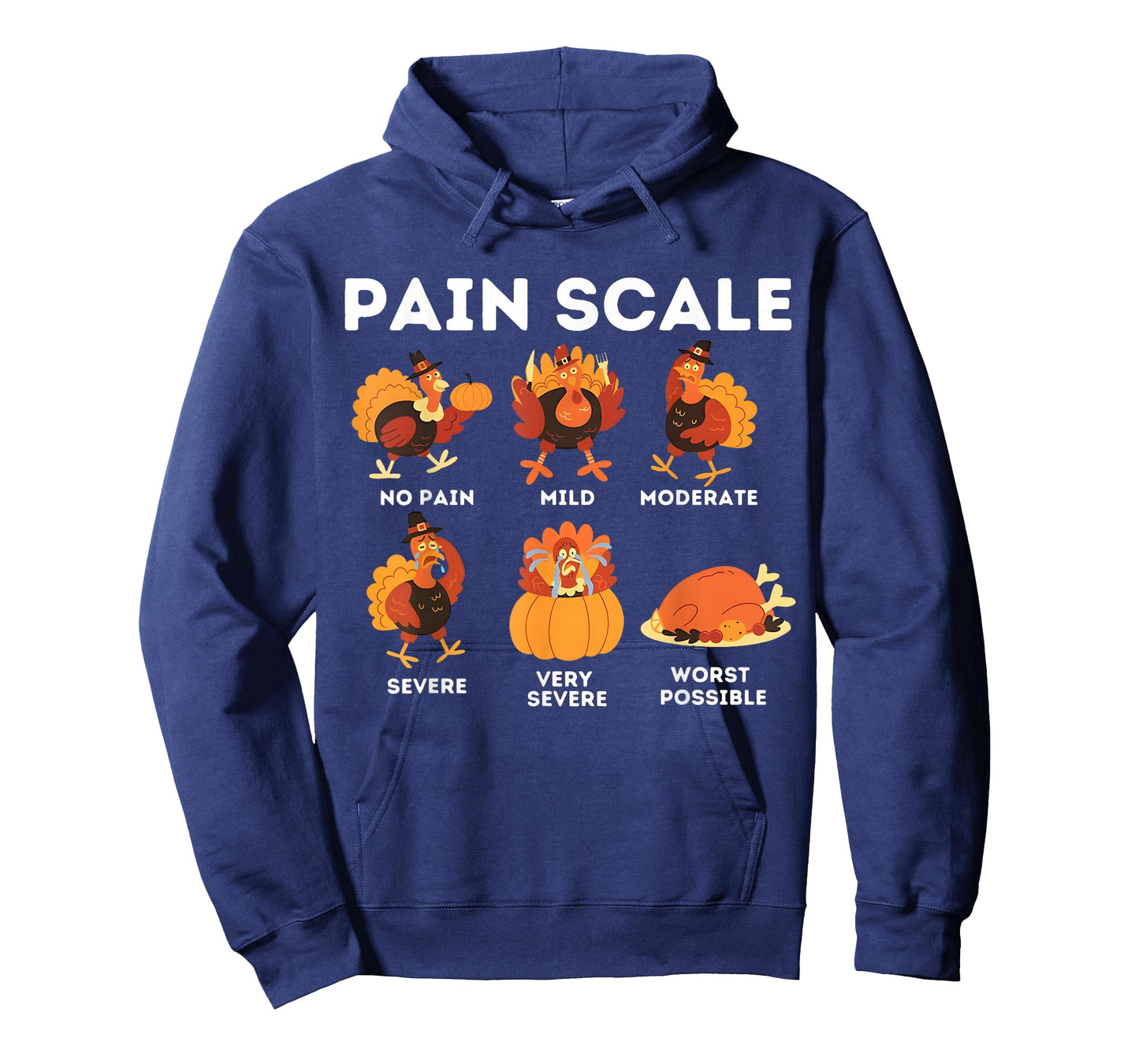 Pain Scale Turkey Pain Gobble Fall Nurse Funny Thanksgiving T-Shirt