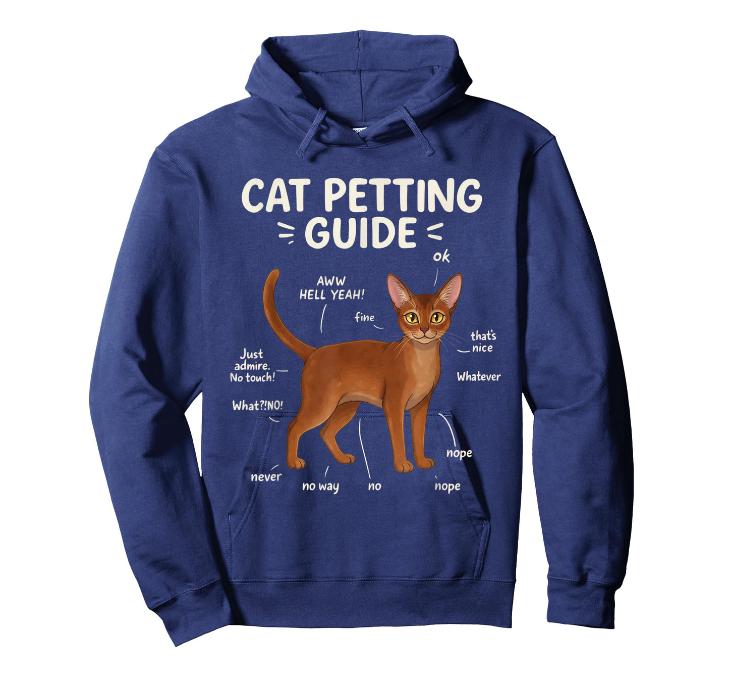 Abyssinian Cat Petting Guide Funny Cat Lover T-Shirt