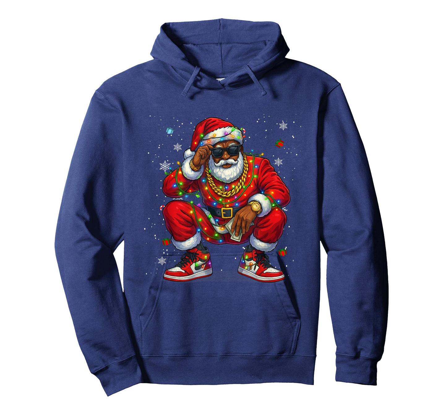 African American Christmas Pajama Xmas Afro Santa Claus PJ T-Shirt
