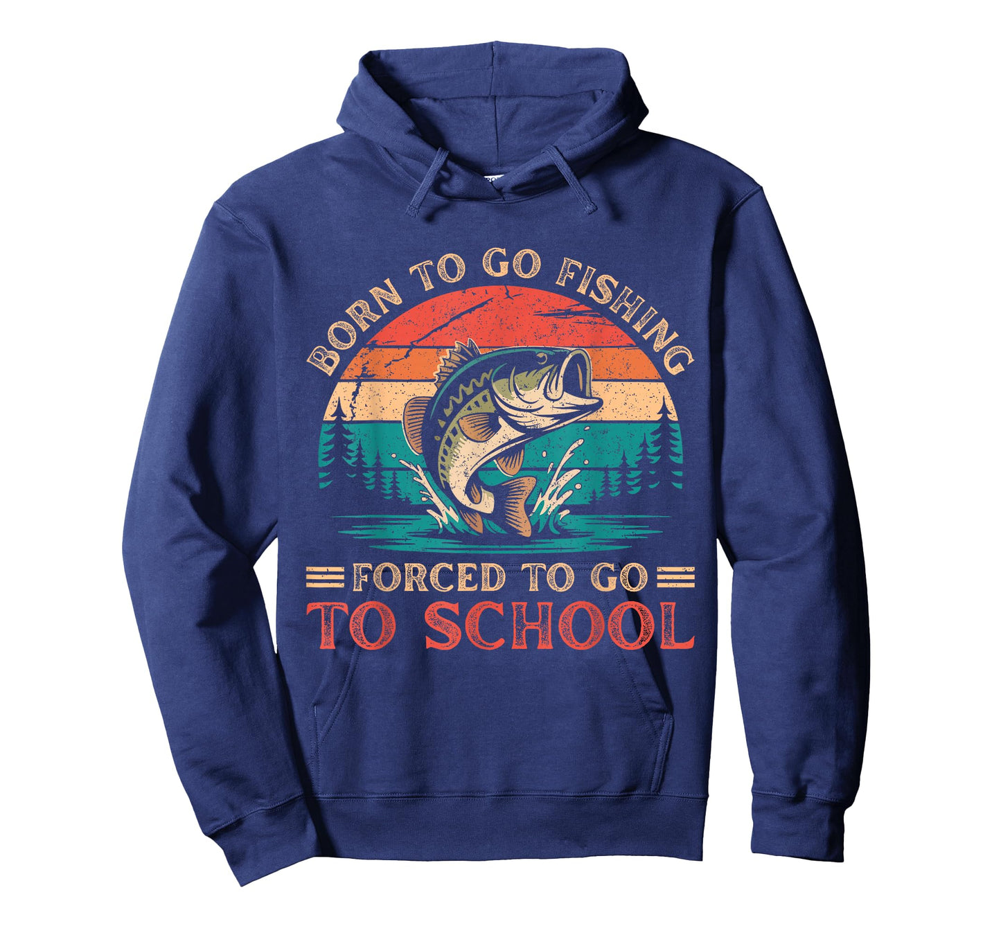 Born to Go Fishing Forced to Go School Funny Men Kids Boys T-Shirt