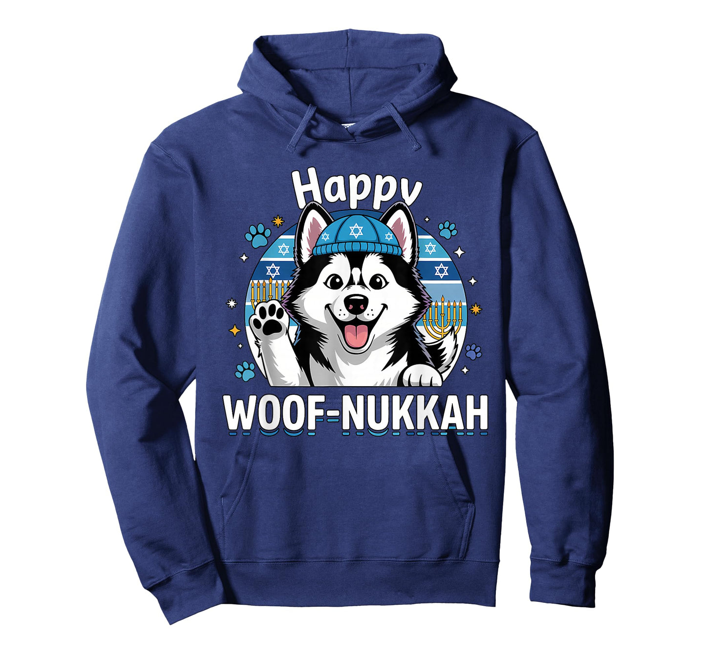Happy Woof-Nukkah Dog Celebration Cute Husky T-Shirt