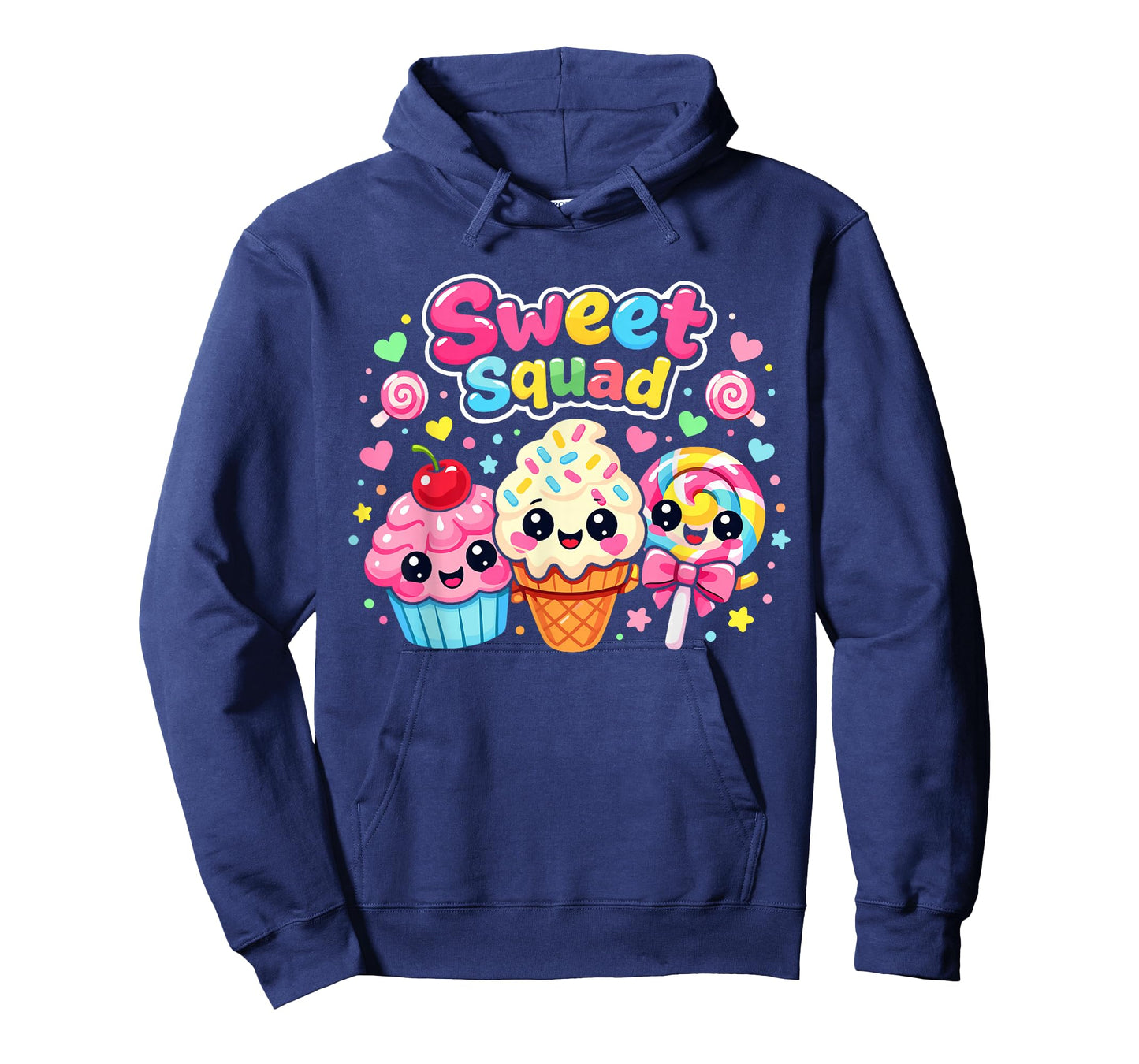Sweet Squad Kawaii Dessert Cupcake Ice Cream Lollipop Kids T-Shirt