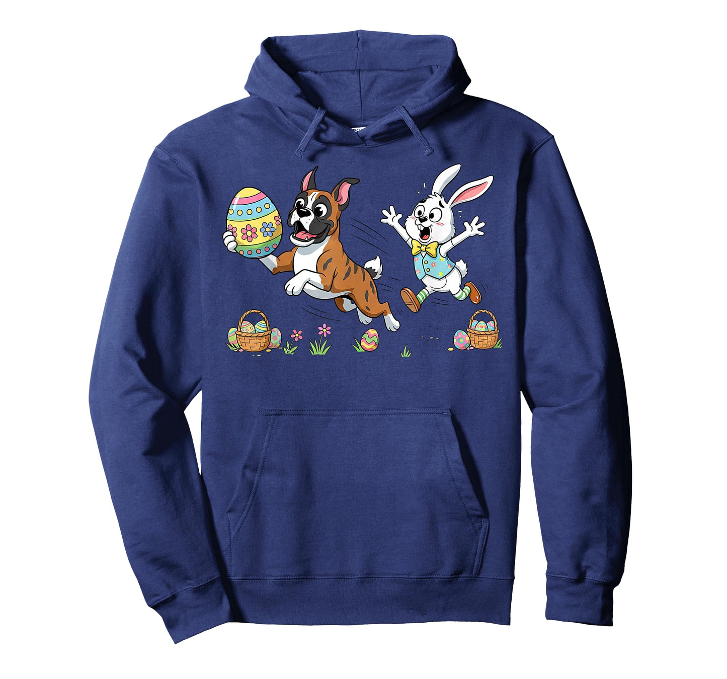 Funny Boxer Dog Bunny Easter Egg Kids Mens Womens Easter Day T-Shirt