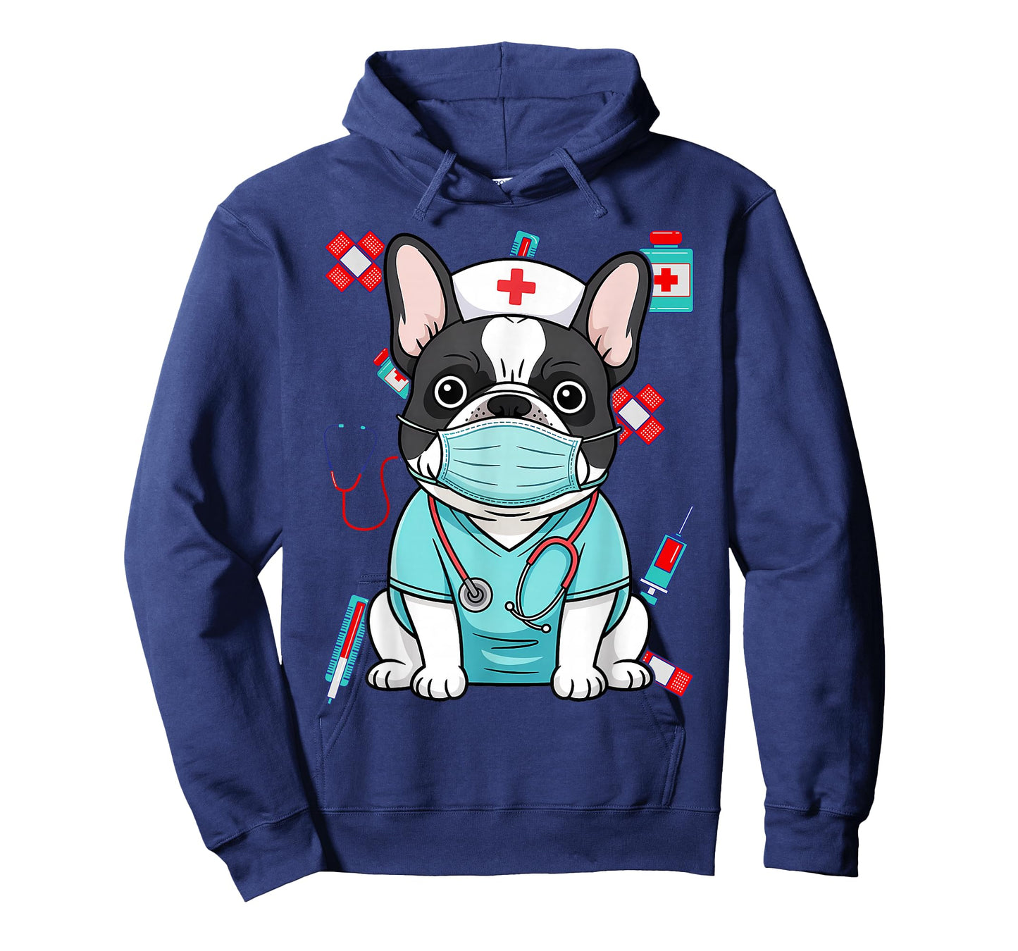 Hospital French Bulldog ER RN LPN Nurse Life Dog Lover T-Shirt