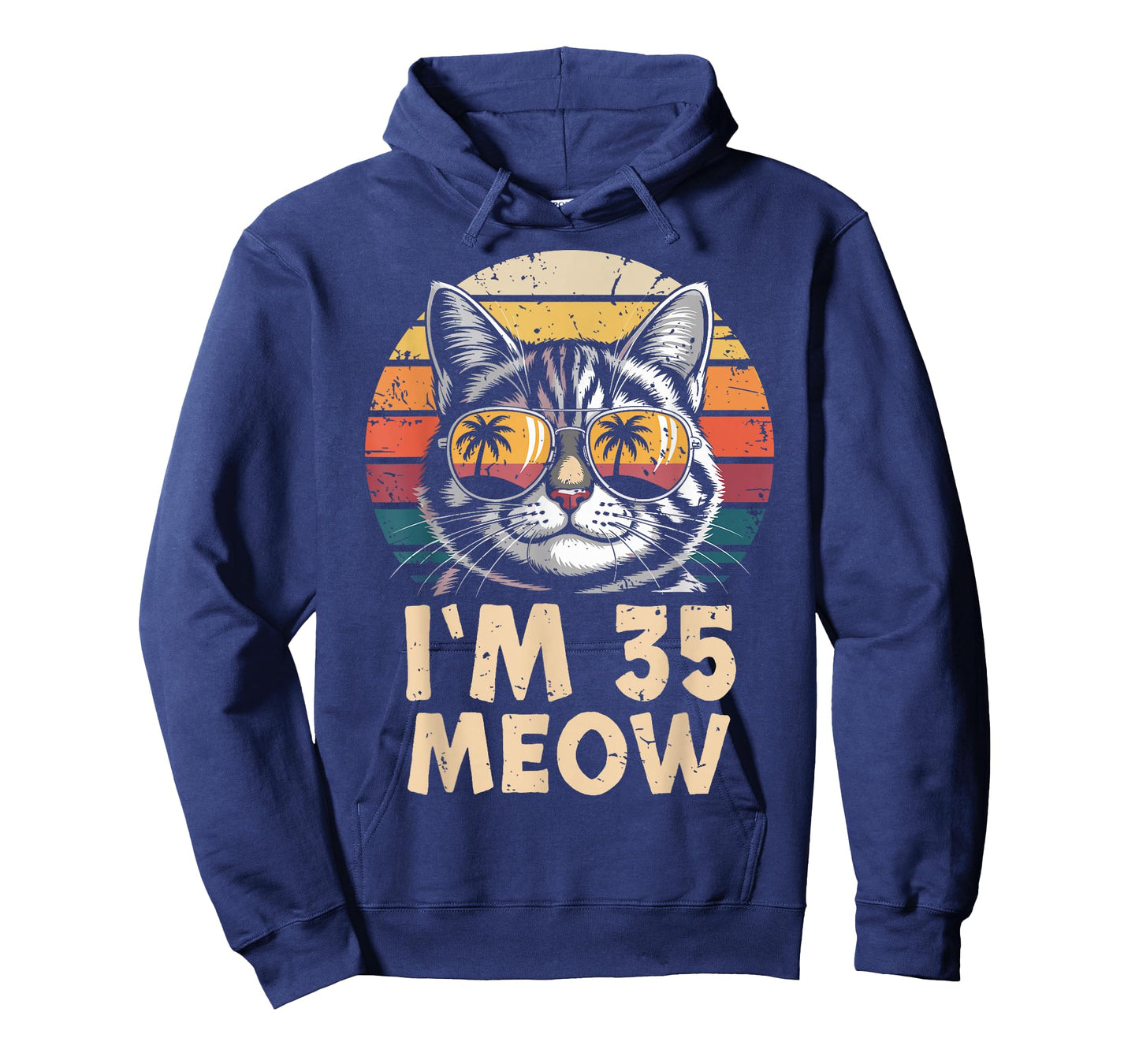 35 Birthday 35 Years Old I’m 35 Meow Funny Cat Birthday T-Shirt