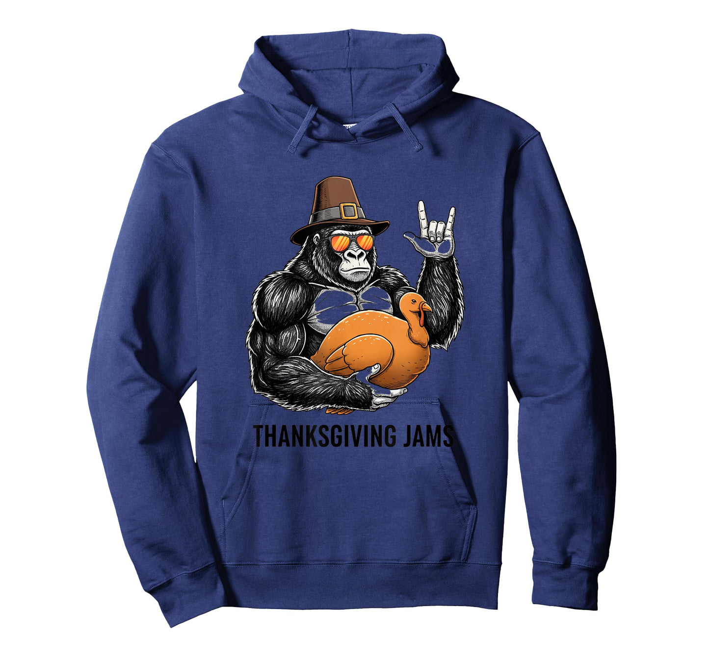 Funny Thanksgiving Gorilla Holding Turkey Pilgrim Hat & Ro T-Shirt