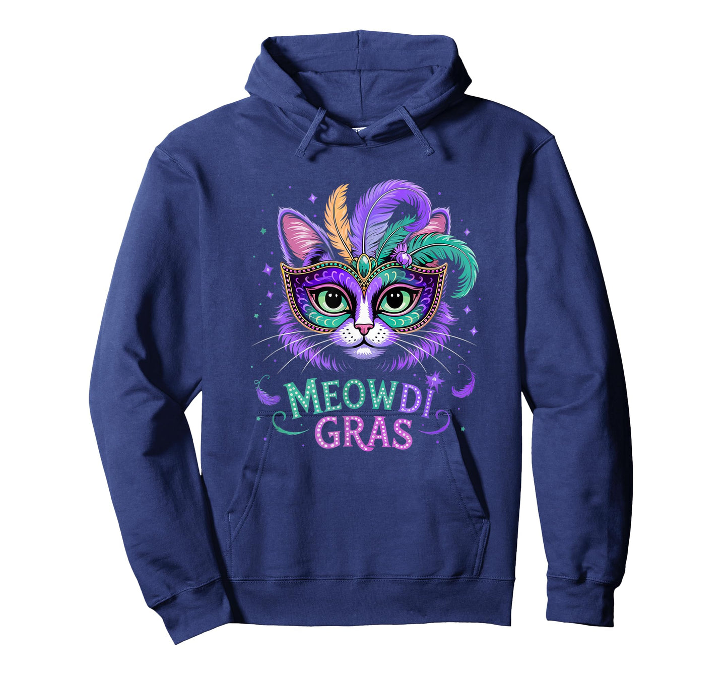Mardi Gras Cat Matching Funny Carnival Party Mens Womens T-Shirt