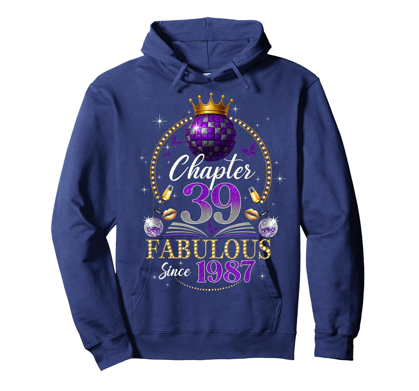 Chapter 39 Since 1987 Purple Disco Ball 39th Birthday Women T-Shirt