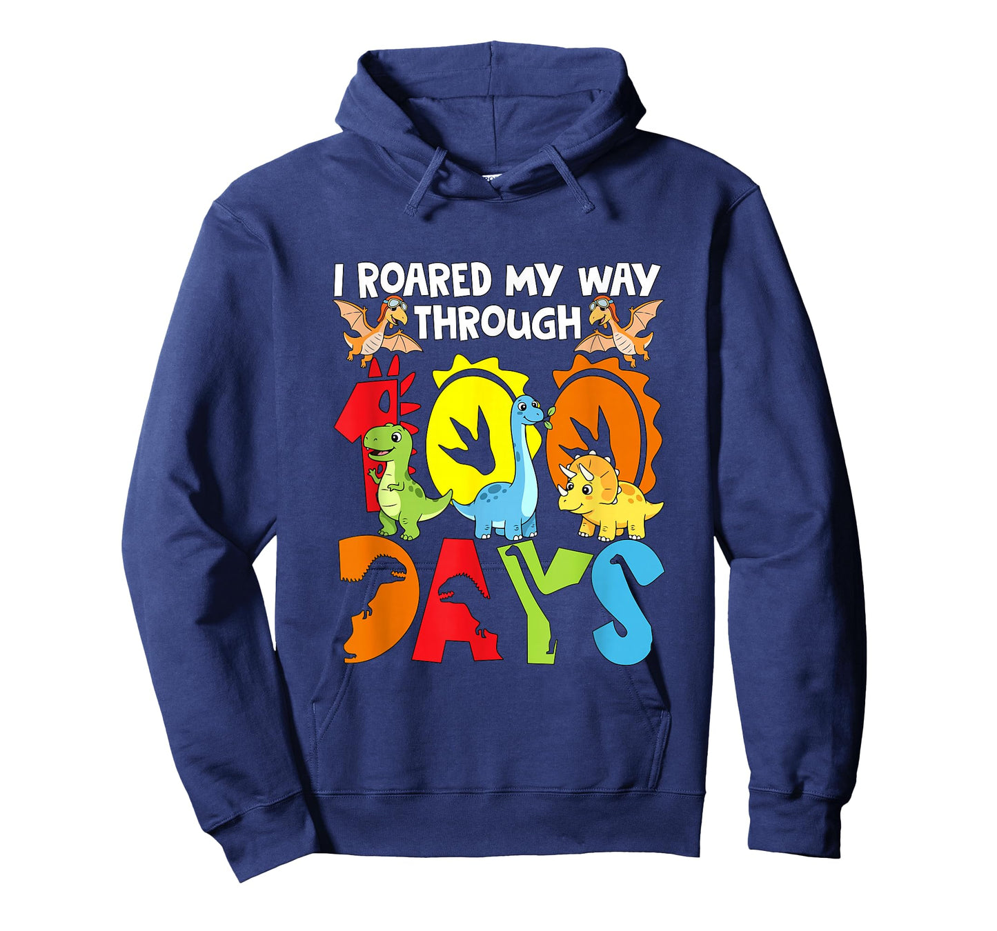 I Roared My Way 100 Days Colorful Dinosaurs 100 Days School T-Shirt