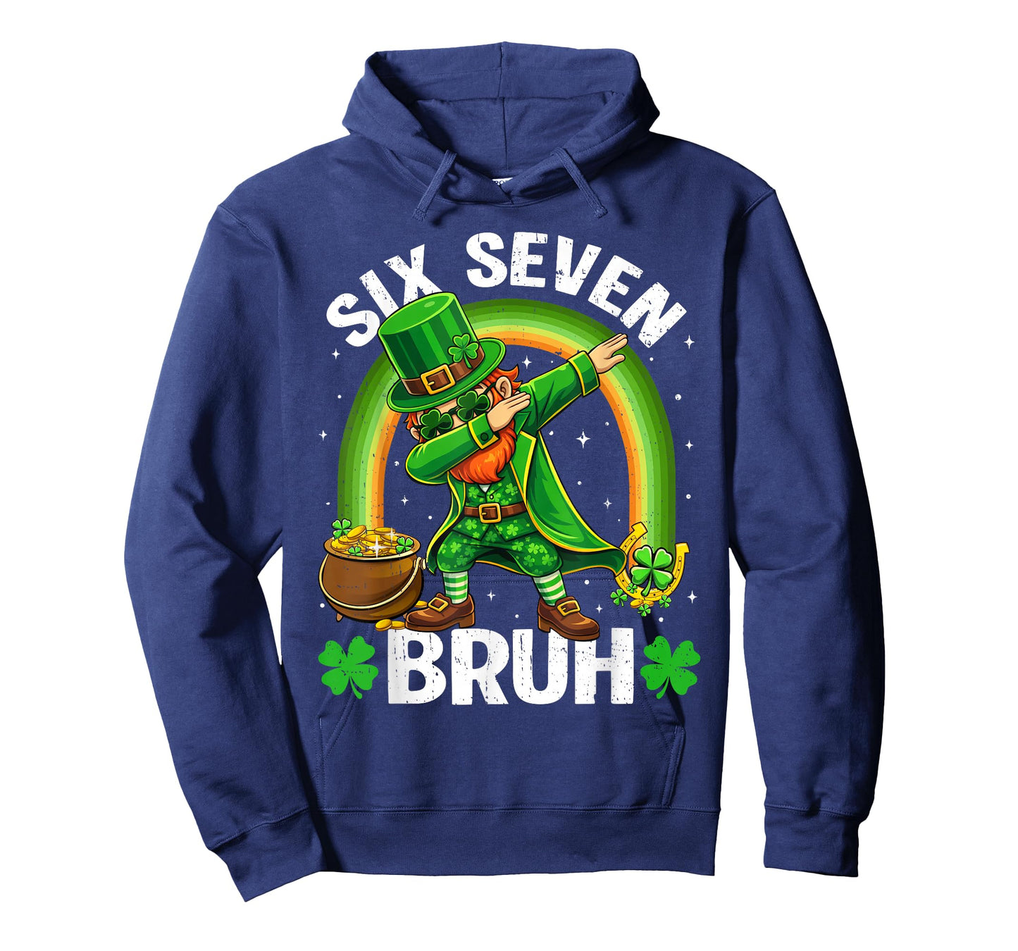 St Patricks Day Dabbing Leprechaun Boys Kids Six Seven Bruh T-Shirt