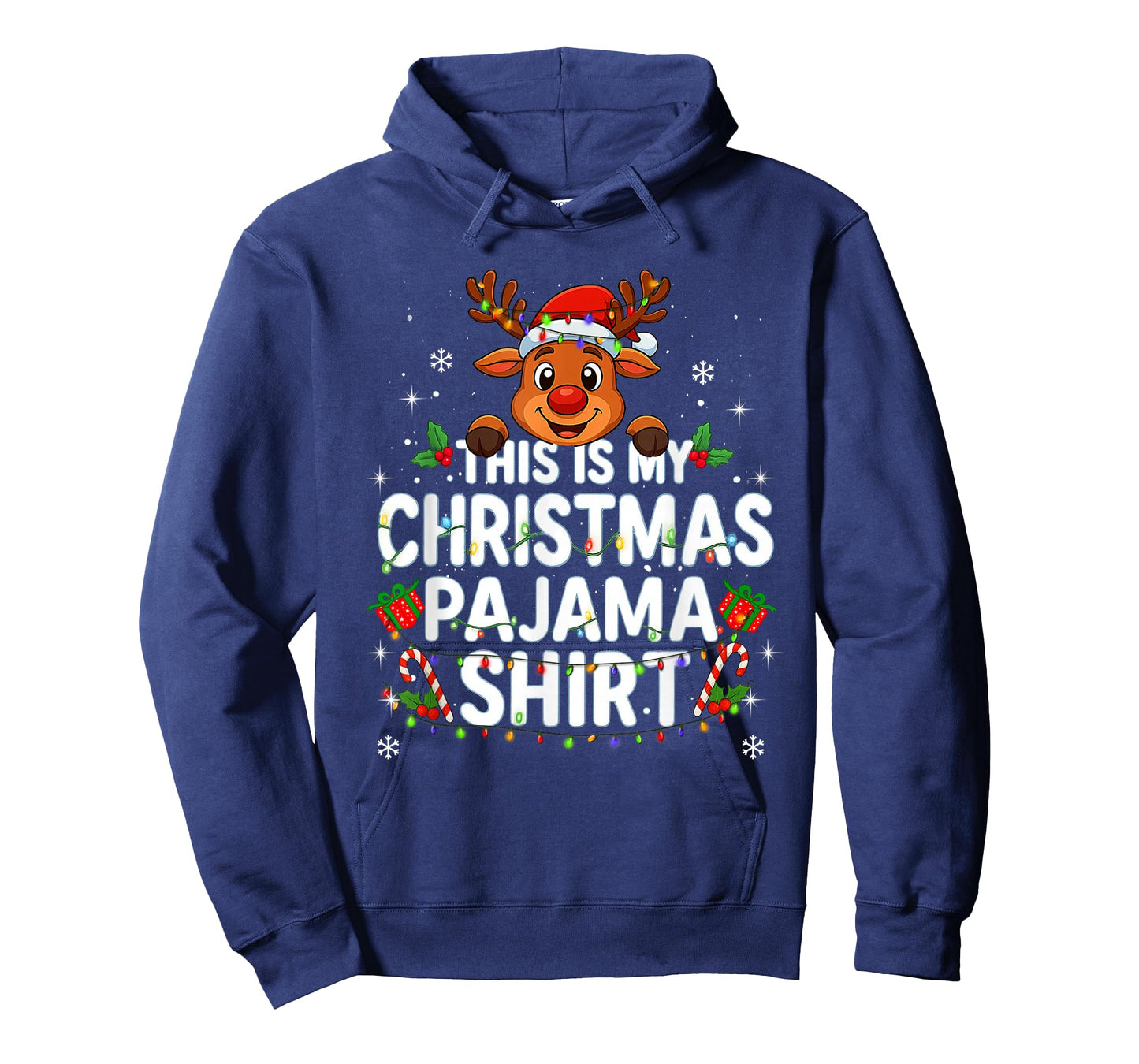This is My Christmas Pajama Shirt Funny Christmas Reindeer T-Shirt