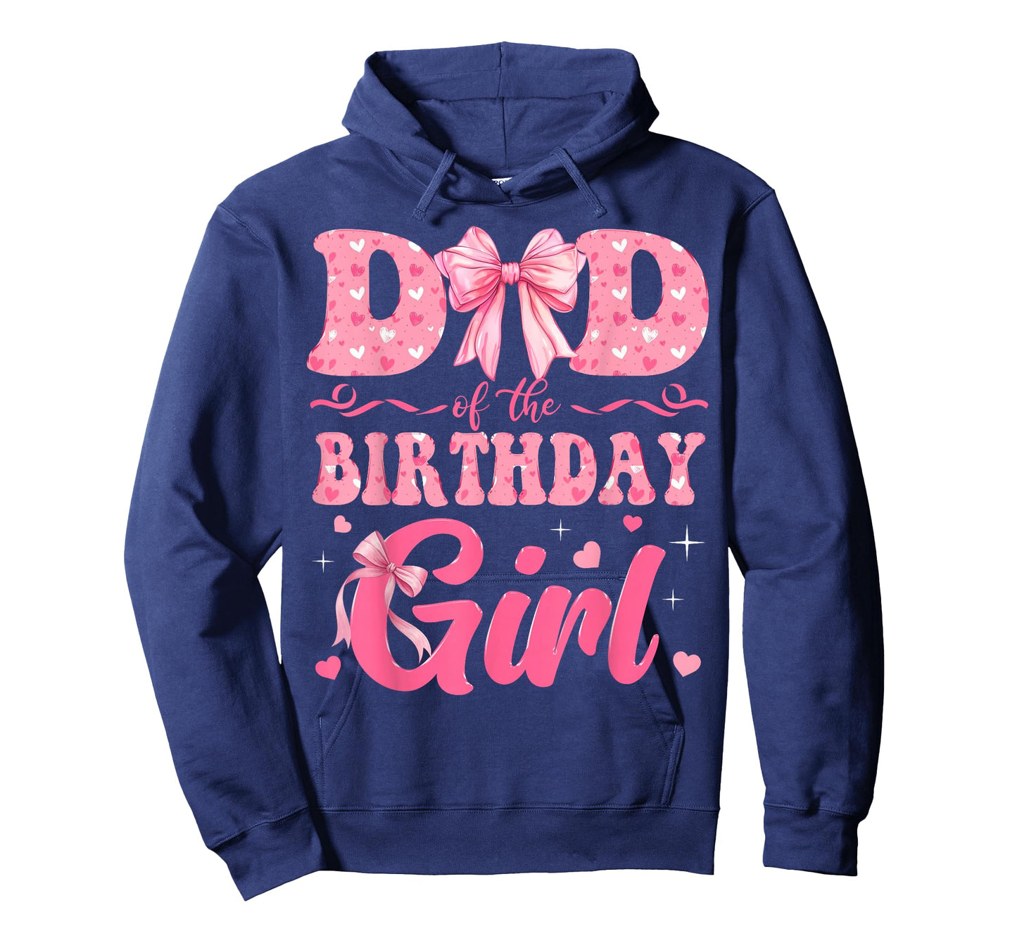 Dad of The Birthday Girl Family Pink Coquette Bow T-Shirt