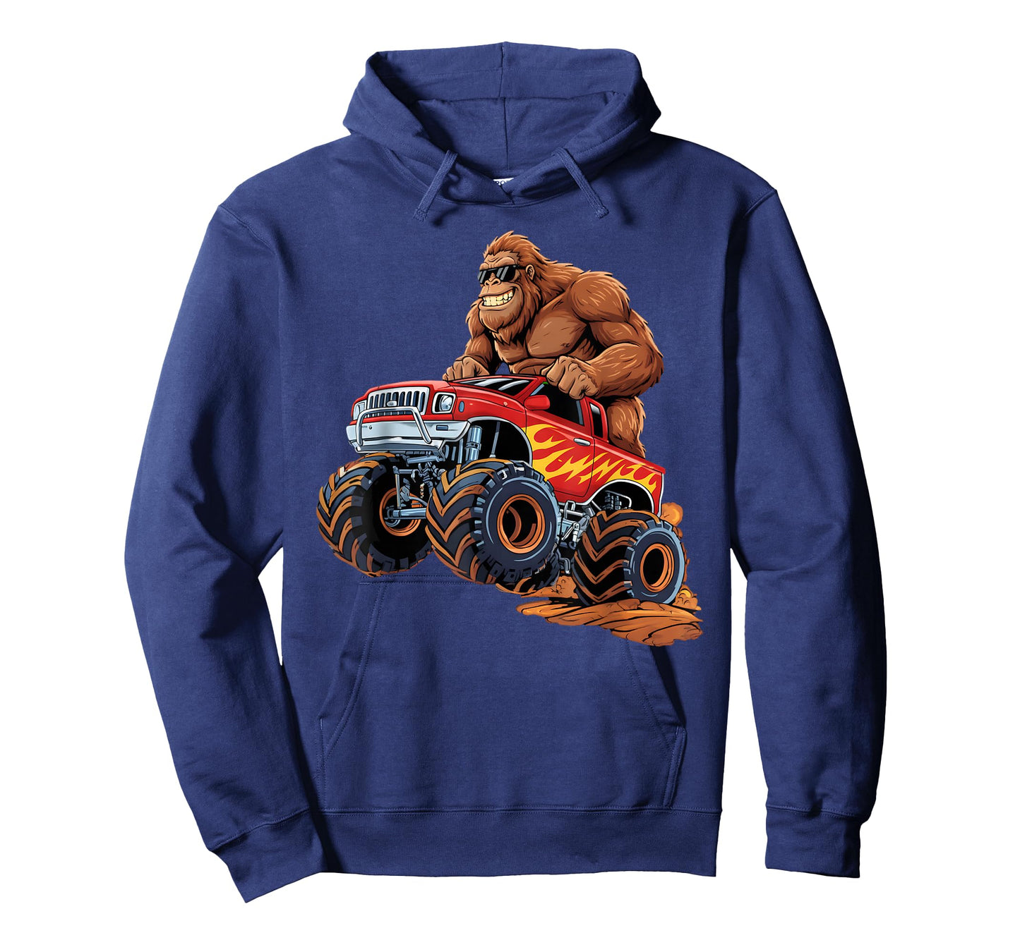 Funny Bigfoot Riding Monster Truck Sasquatch Graphic T-Shirt
