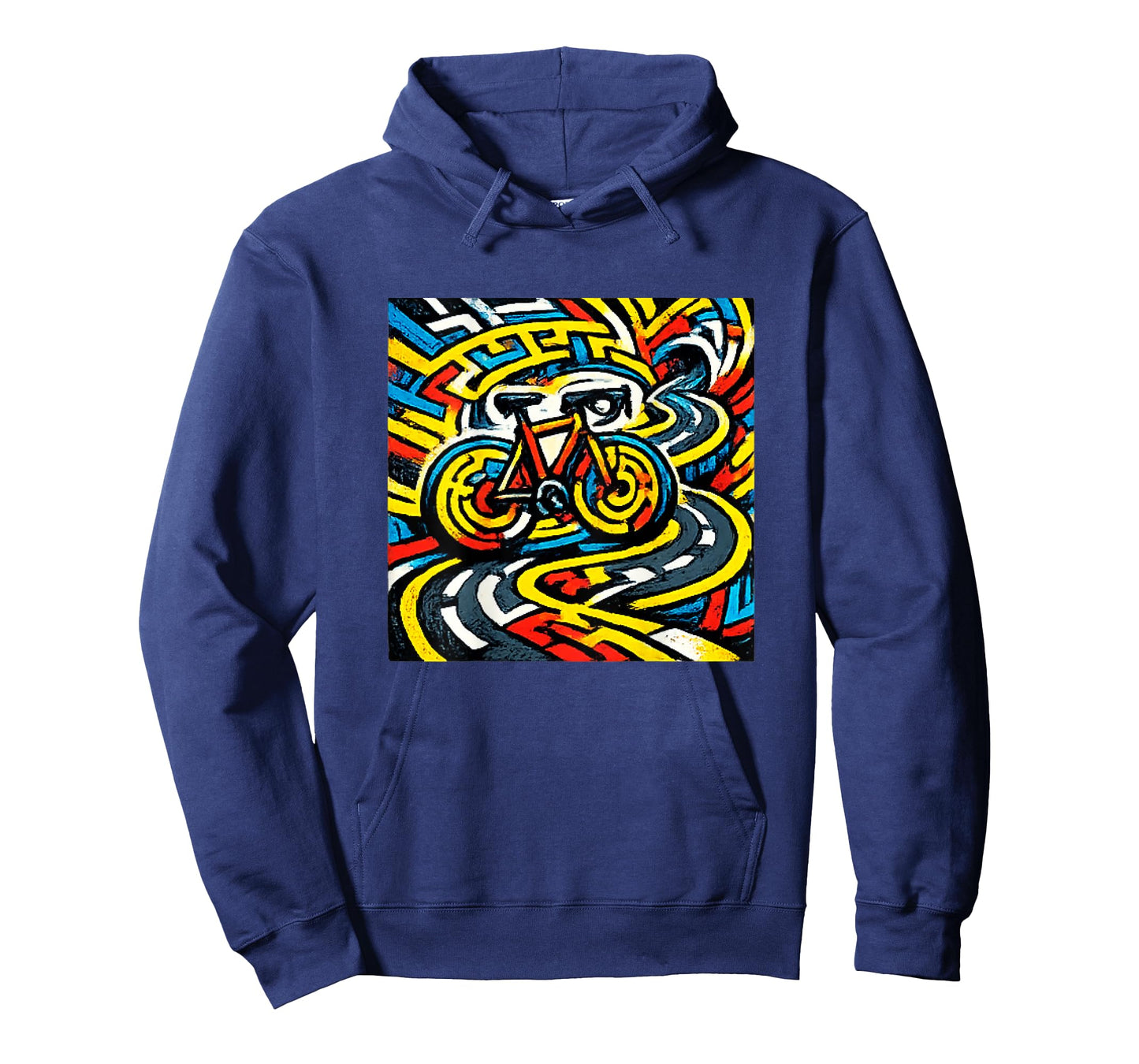 Cycling Psychedelic Maze Road Bike Art T-Shirt