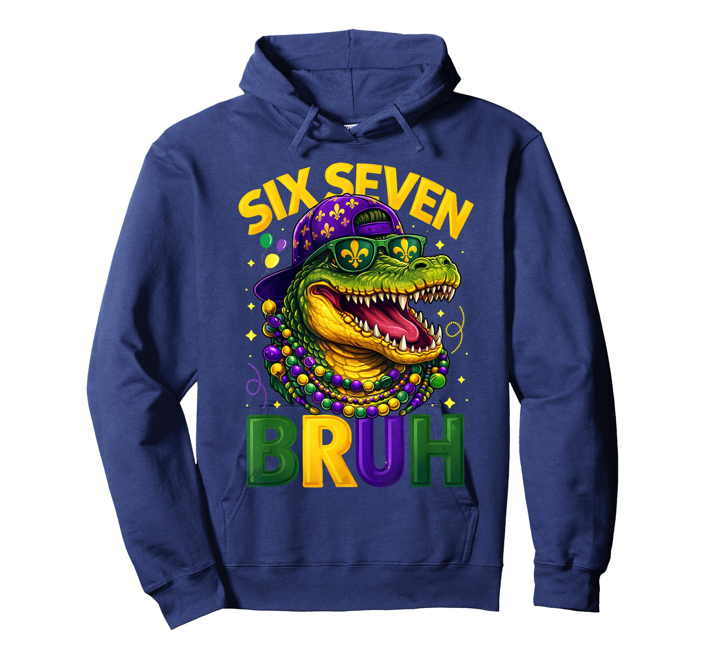 Boys Mardi Gras Six Seven Bruh Mardigator Alligator 6 7 Meme T-Shirt