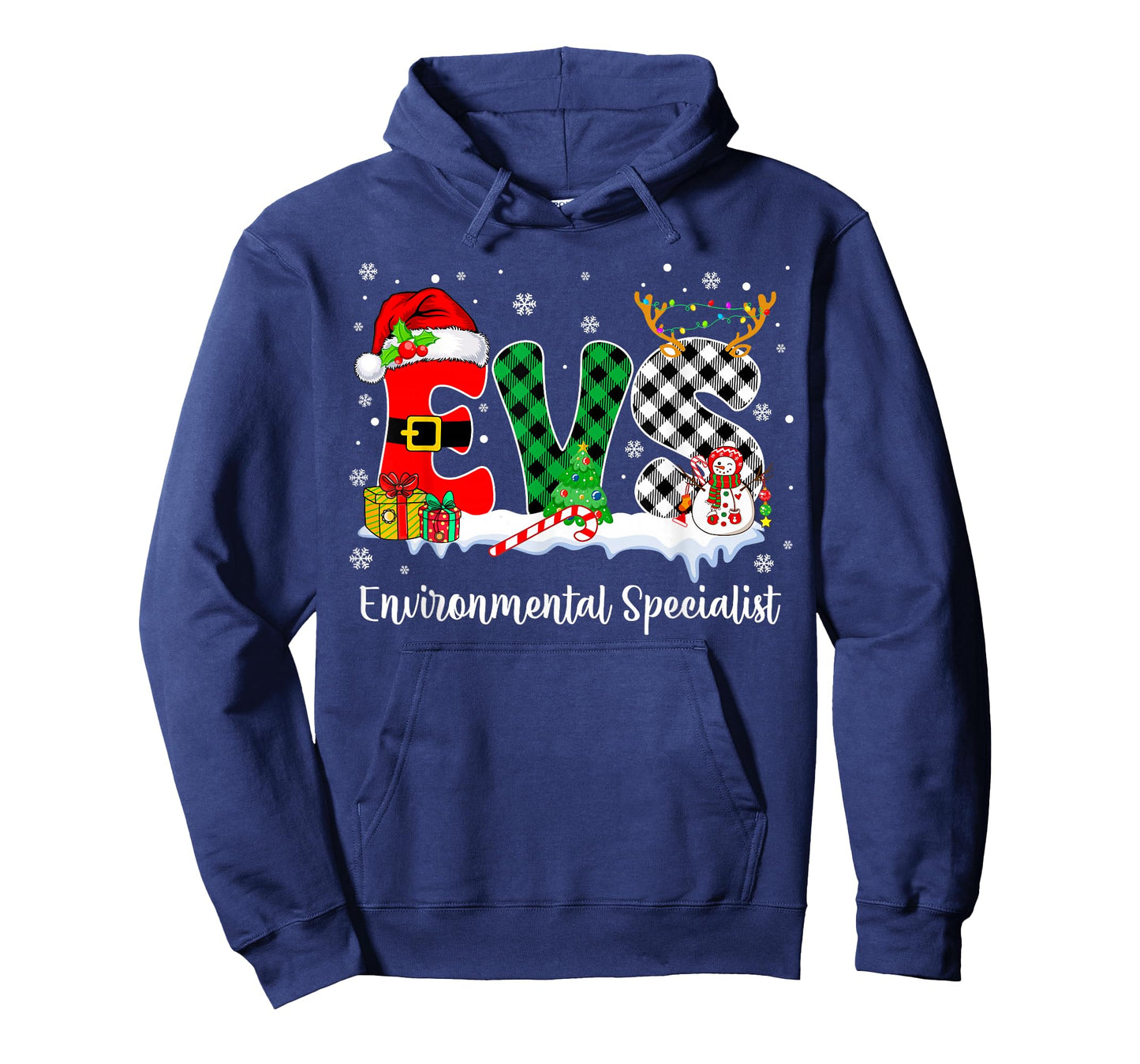 Environmental Specialist Christmas Lights Red Plaid Xmas EVS T-Shirt