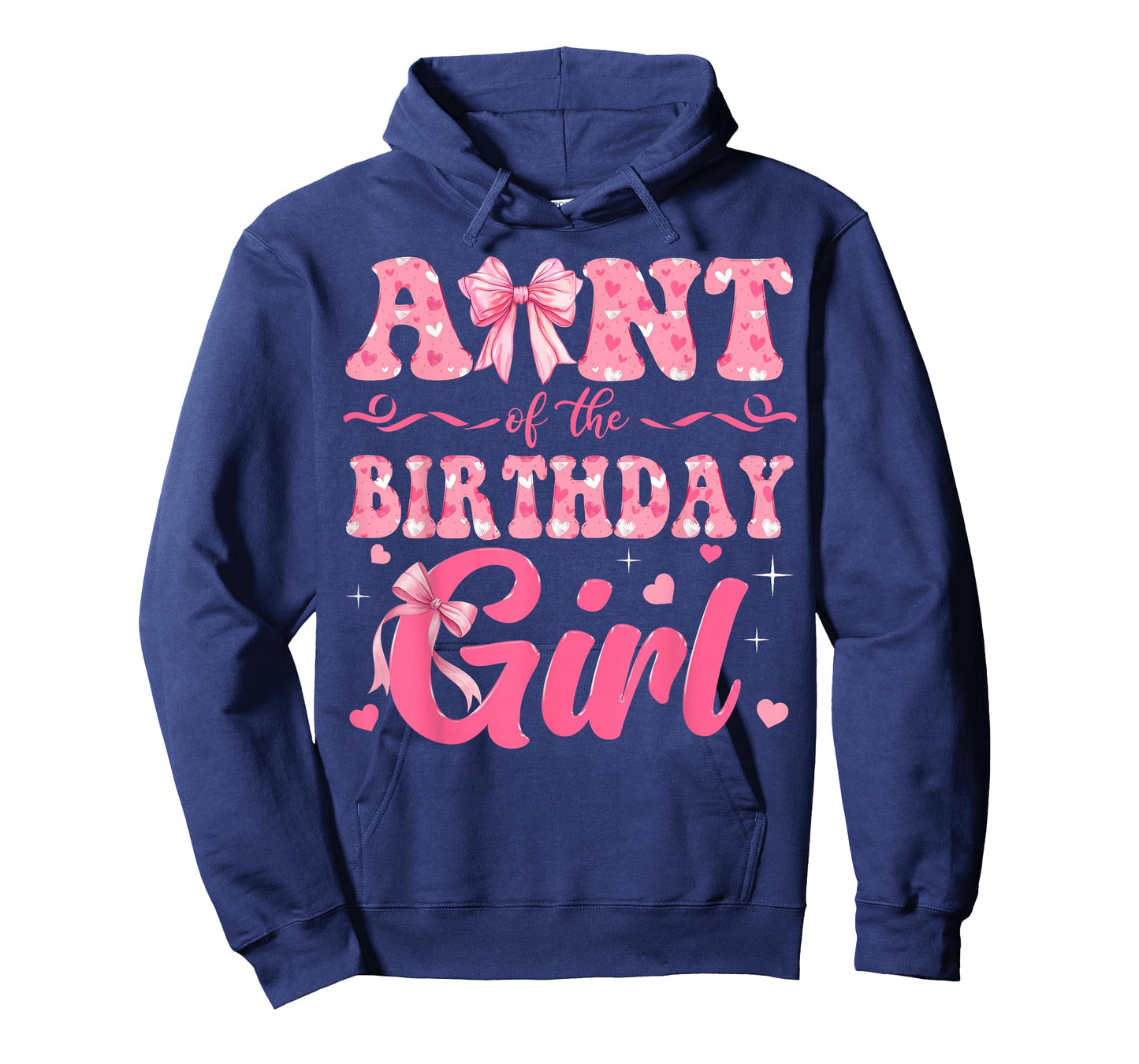 Aunt of The Birthday Girl Family Pink Coquette Bow T-Shirt