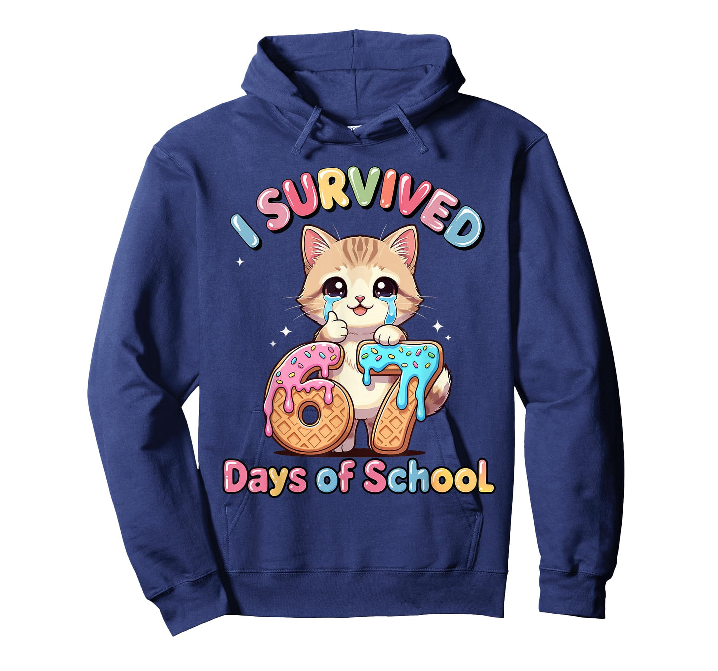 Cat Kitty Gen Alpha Students I Survived 67 Days of School T-Shirt