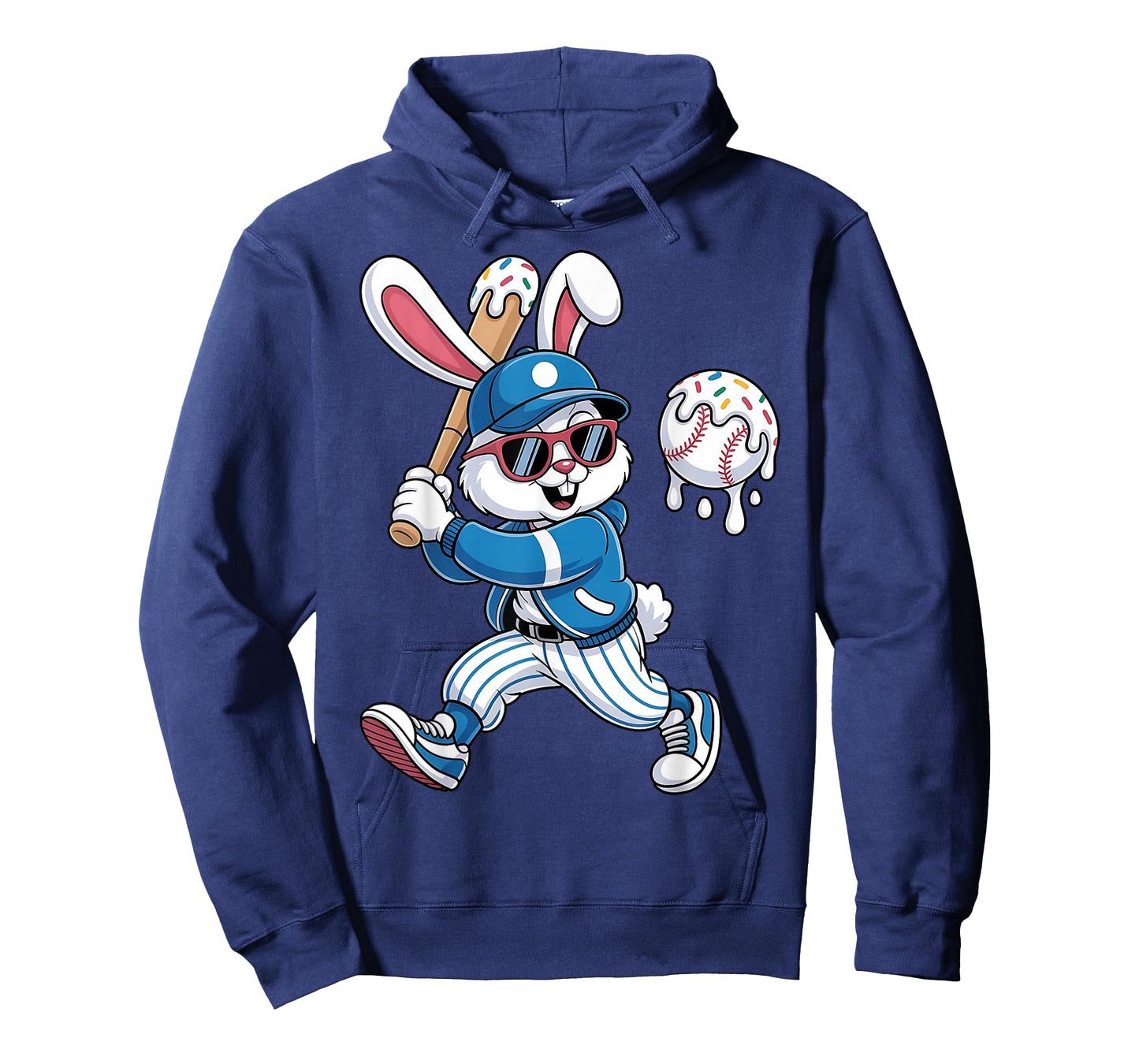 Funny Baseball Drip Rabbit Bunny Easter Men Boys Kids T-Shirt