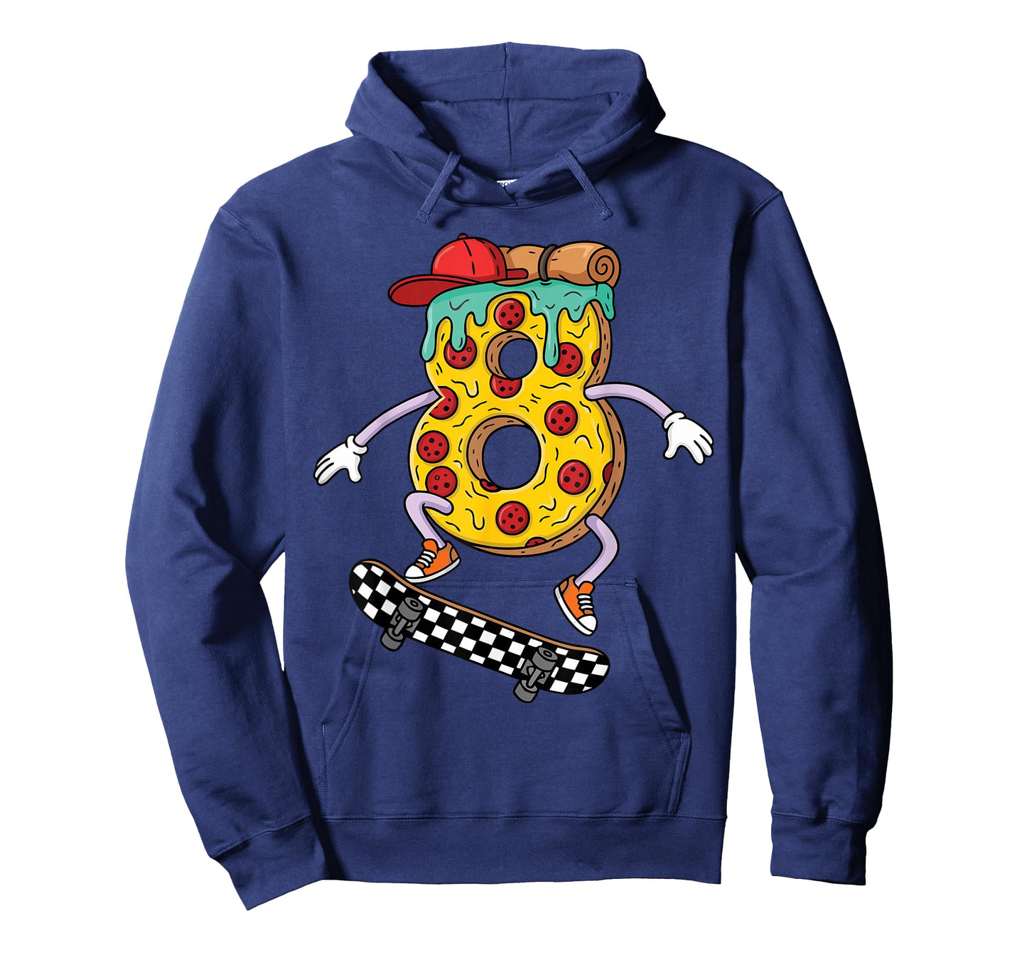 Cool Pizza Skateboard Lovers 8th Birthday Boys Girls Kids T-Shirt