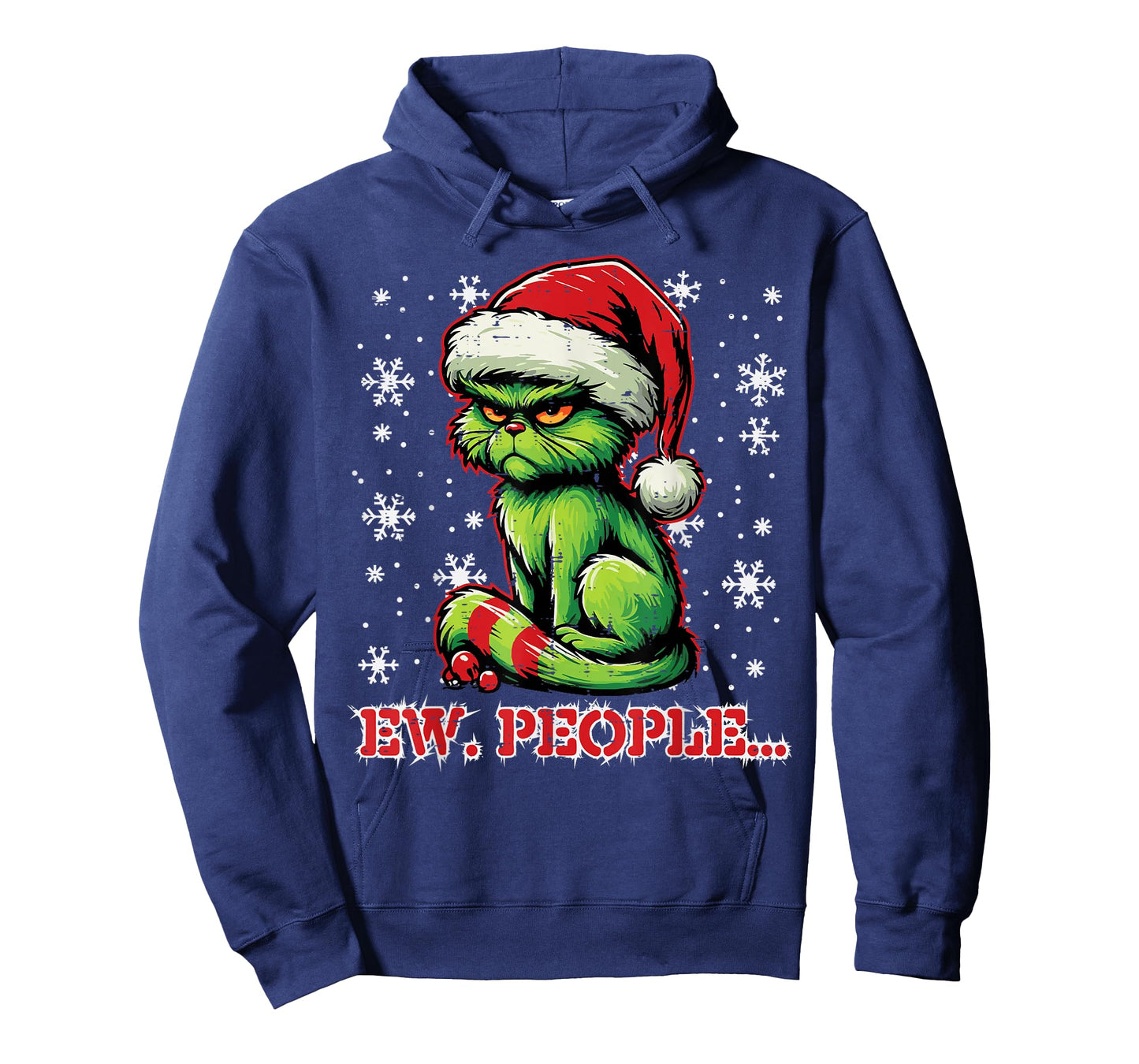 Christmas Cat Santa Ew People Funny Xmas Men Women Kids T-Shirt