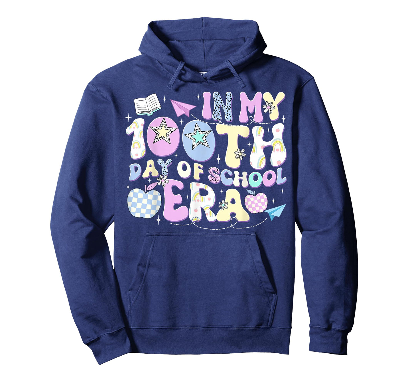 Groovy 100 Days of School in My Era 100th Day Apple T-Shirt