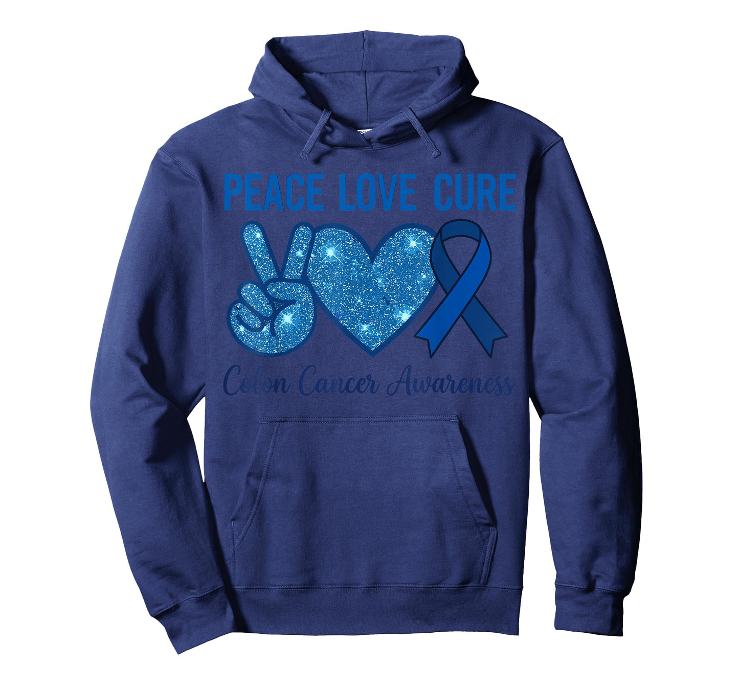 Peace Love Cure Colorectal Colon Cancer Awareness Support T-Shirt