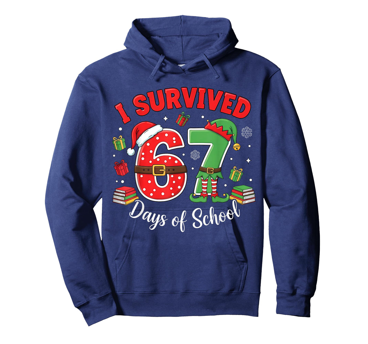 I Survived 67 Days of School Funny Christmas Teacher Student T-Shirt
