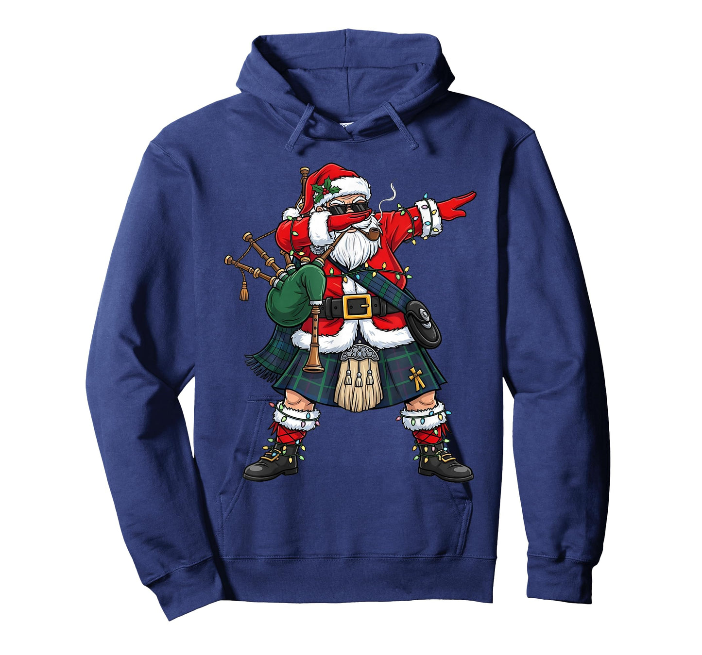 Funny Scottish Santa Bagpipes Dabbing Christmas Holiday Kids T-Shirt