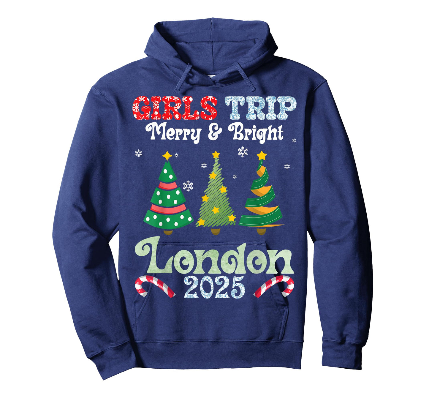 Girls Trip Merry Bright Christmas in London Vacation 2025 T-Shirt