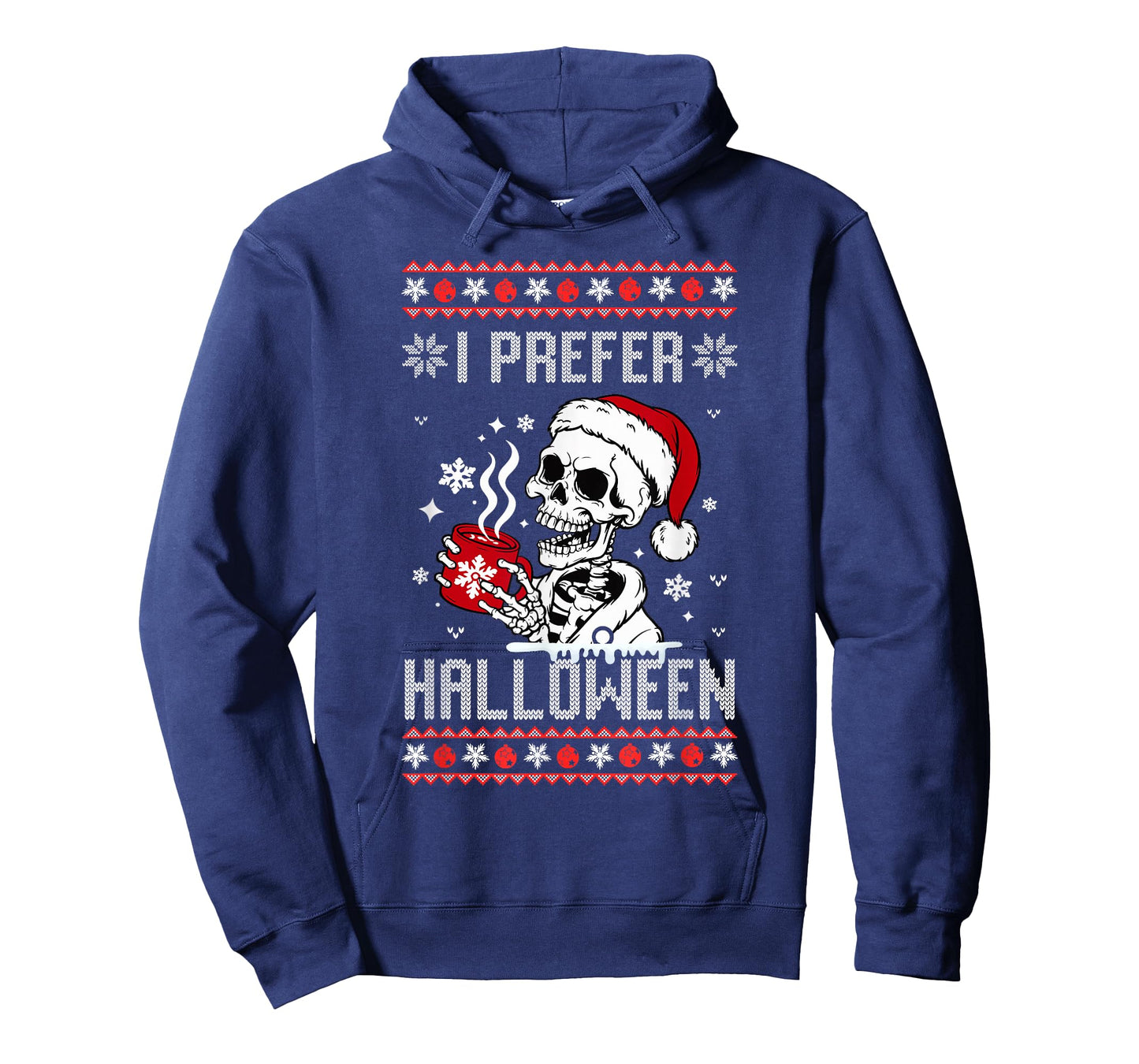 I Prefer Halloween Christmas Sweater Skeleton Ugly Xmas T-Shirt