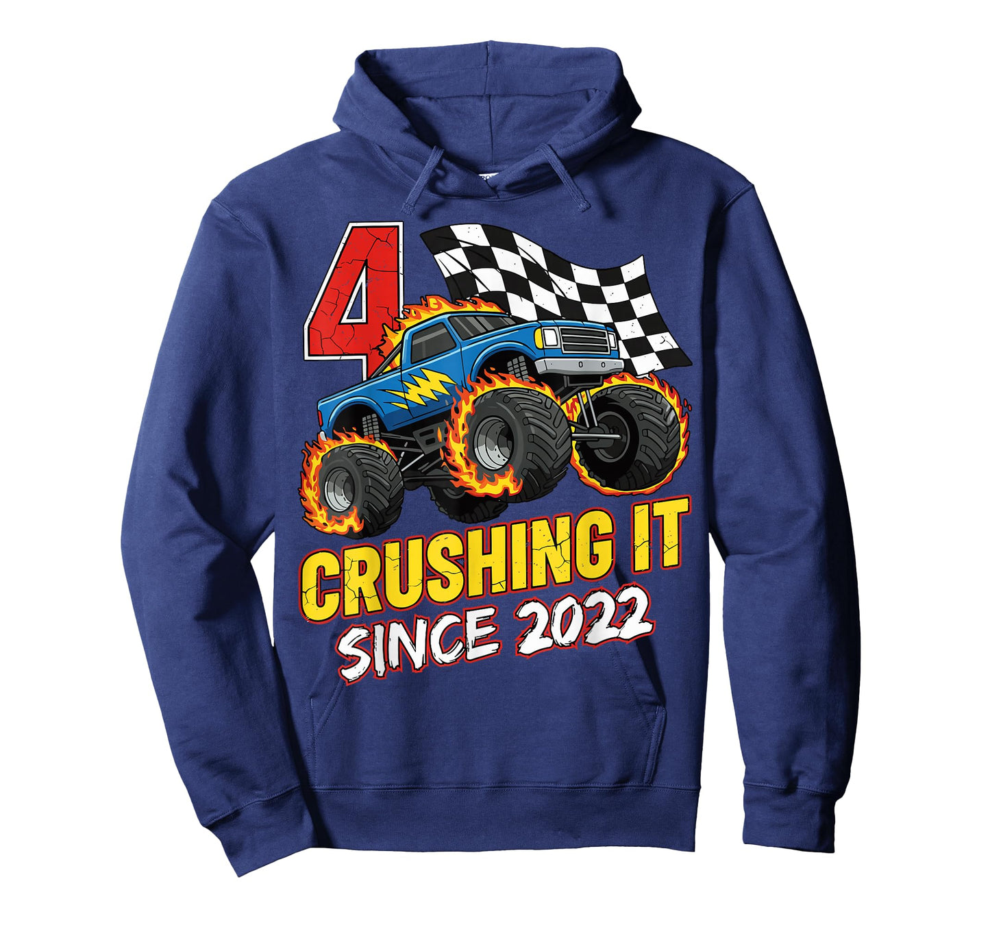 Birthday Monster Truck 4 Year Old Boys 4th Party Born 2022 T-Shirt