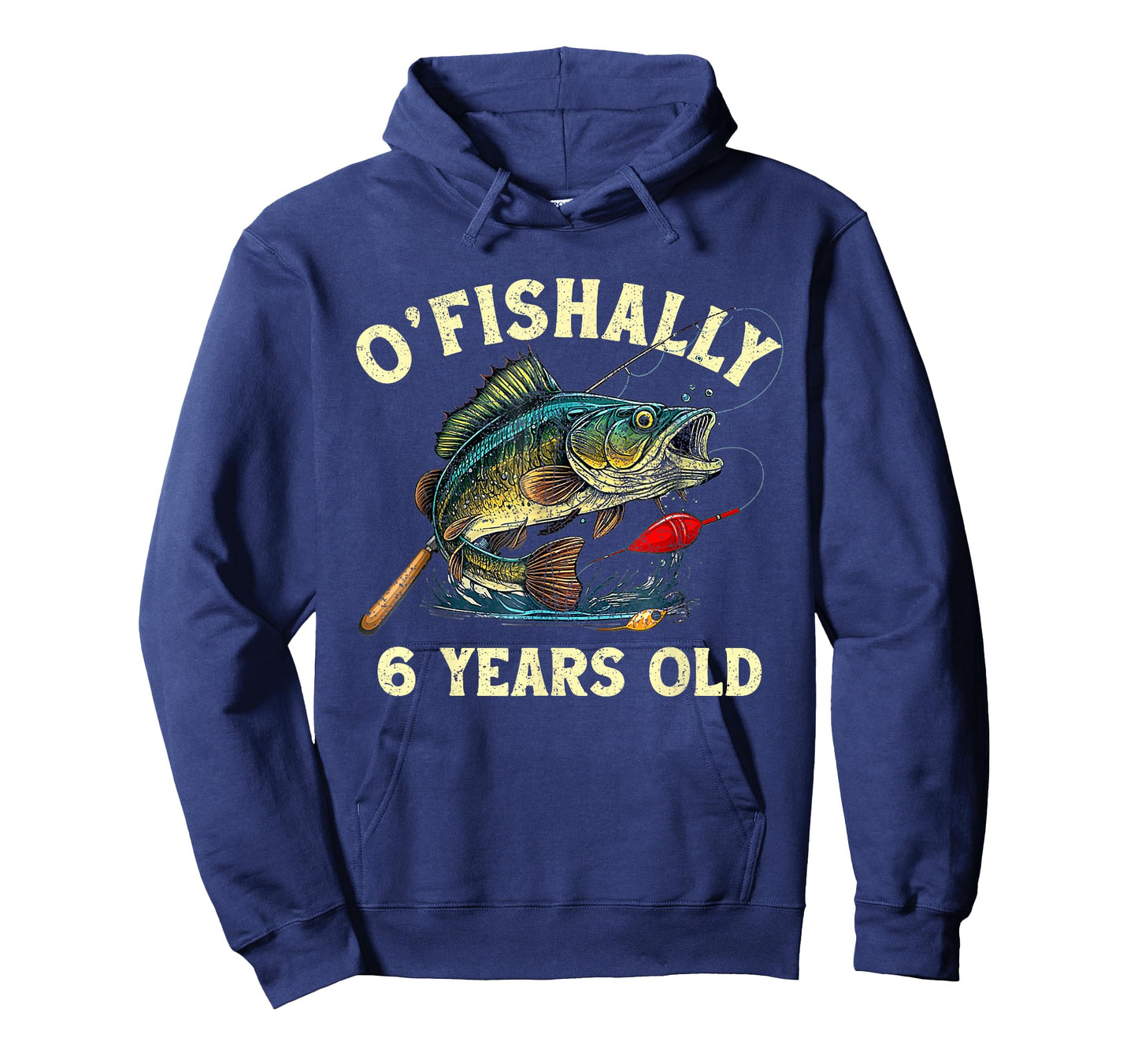 Vintage O'Fishally 6 Years Old Fishing 6th Birthday Boy T-Shirt