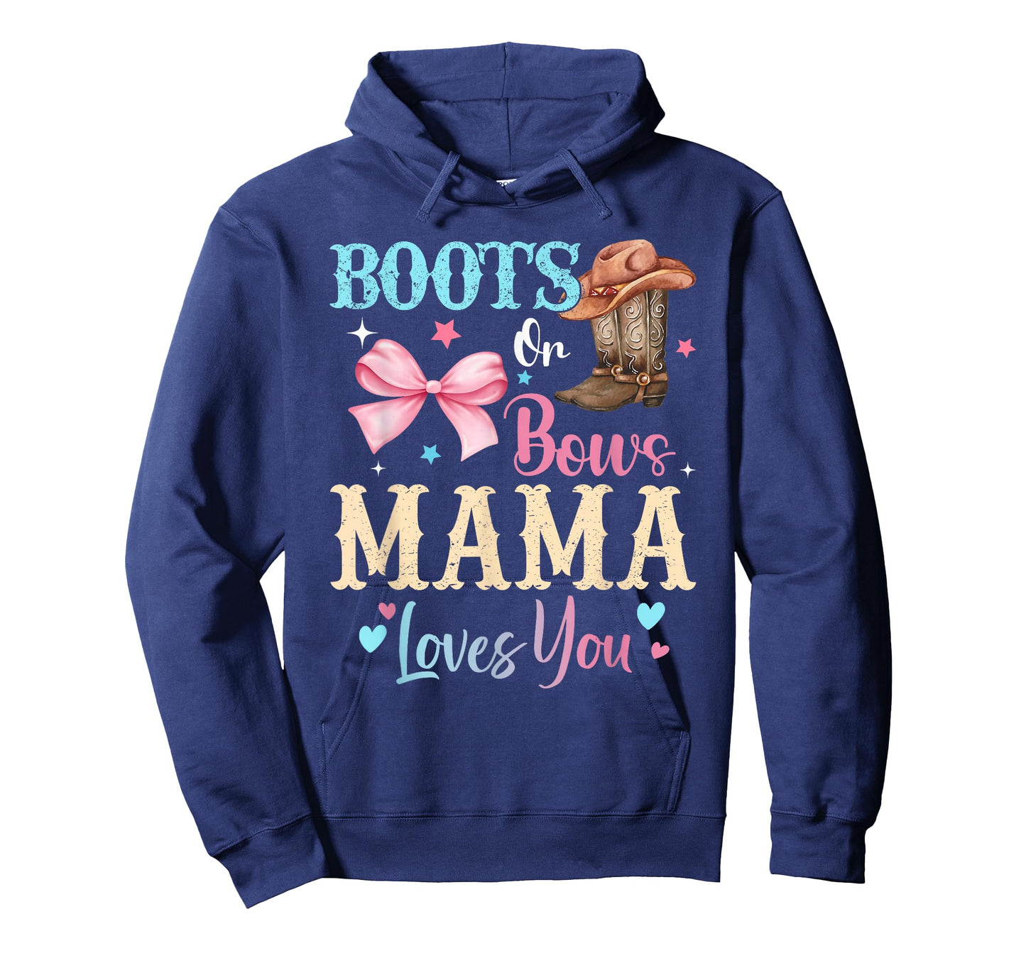 Boots or Bows Mama Loves You Gender Reveal Family T-Shirt