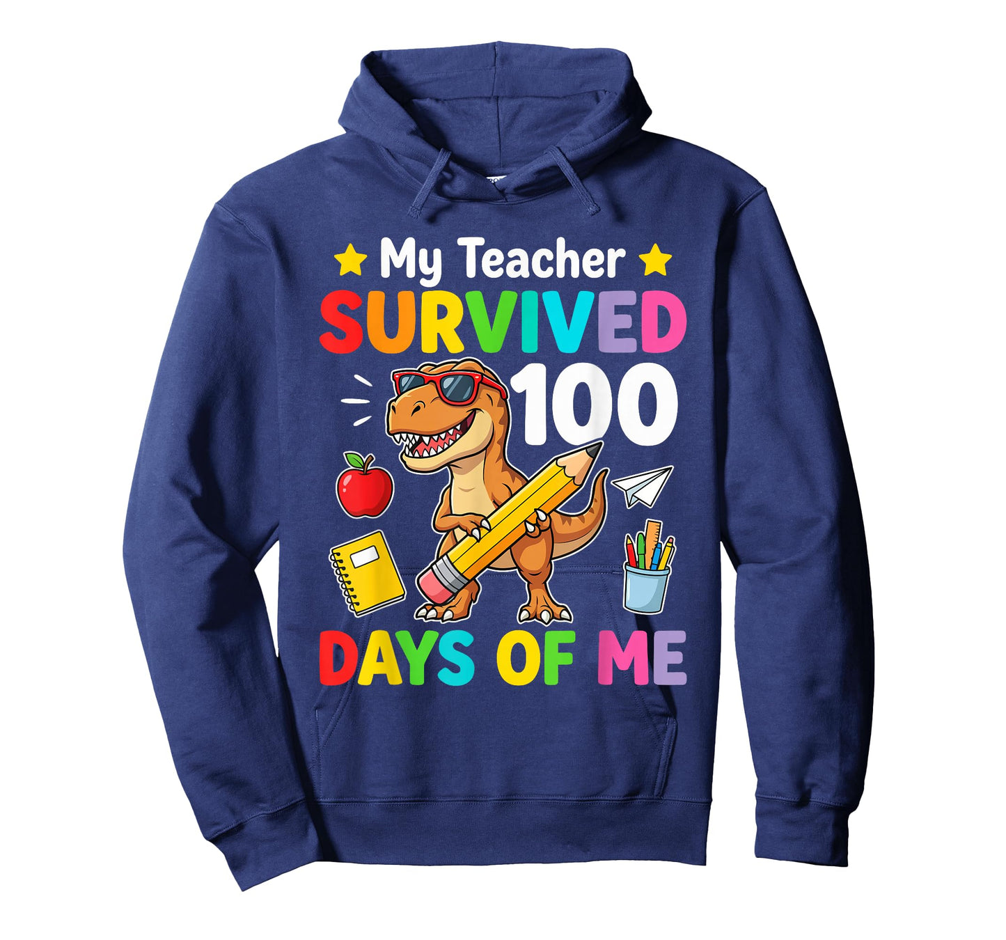 Cool 100 Days Students Boys 100 Days of School Kids Dinosaur T-Shirt