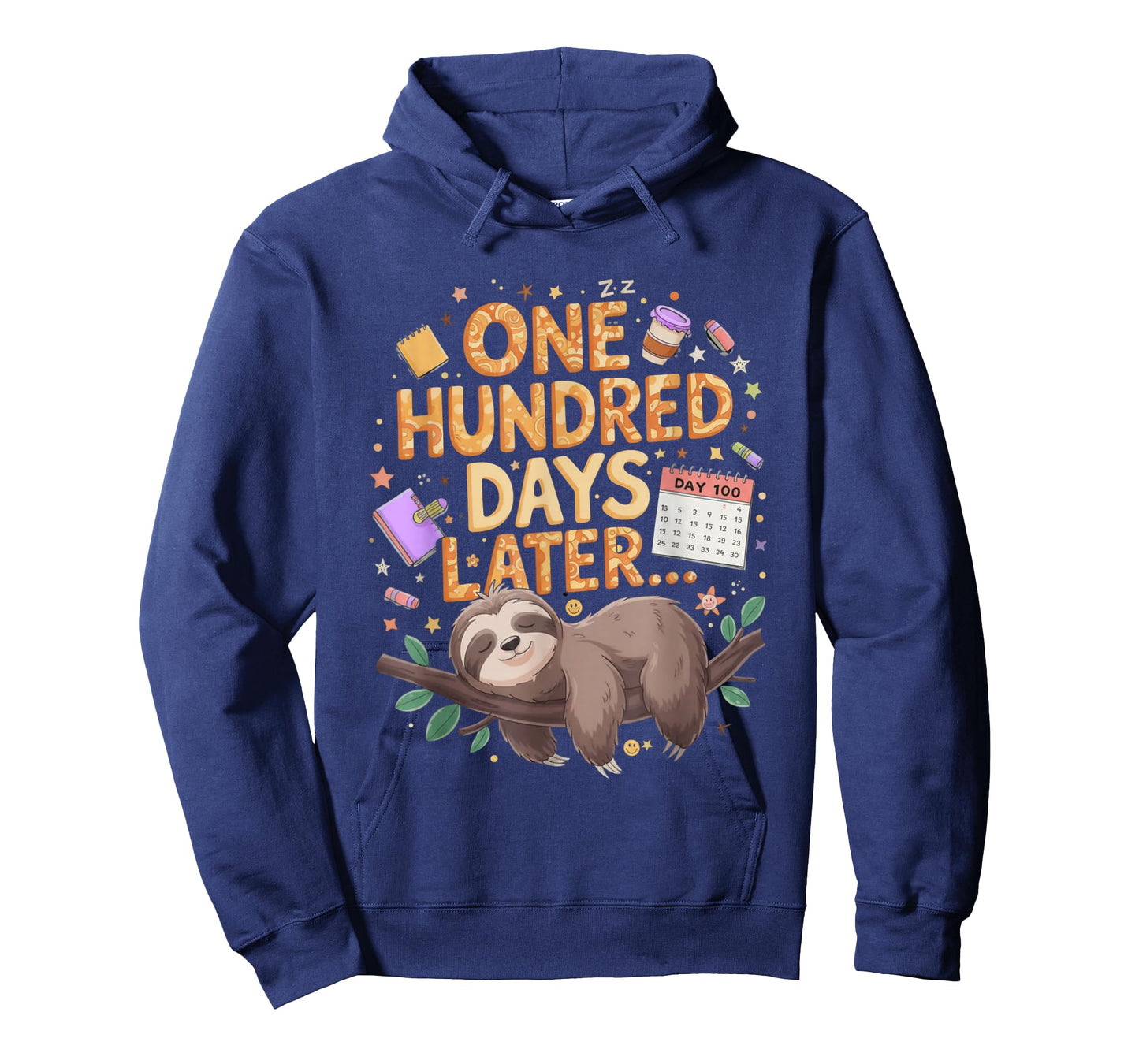 One Hundred Days Later Sloth Sleeping Funny 100th of School T-Shirt