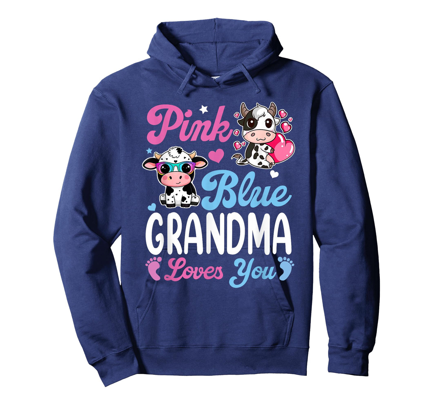 Pink Or Blue Grandma Loves You Cow Baby Gender Reveal T-Shirt