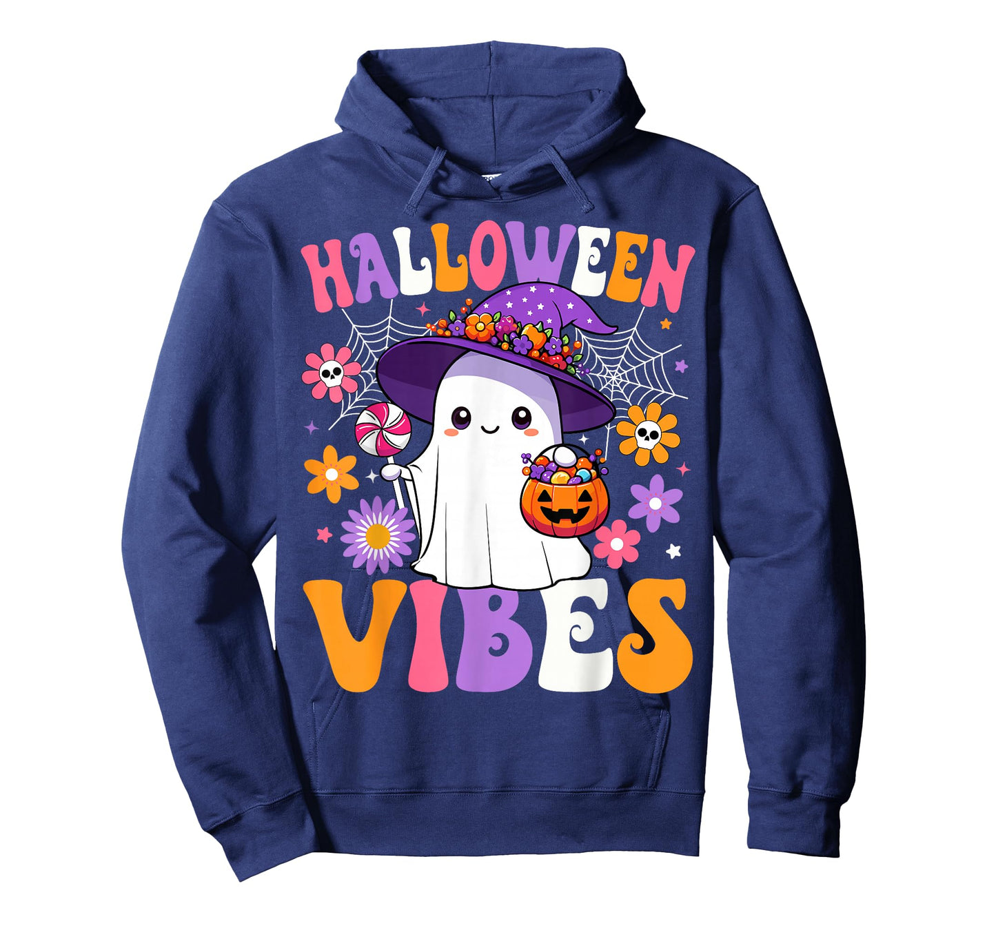 Groovy Halloween Vibes Spooky Season Ghost Pumpkin Halloween T-Shirt