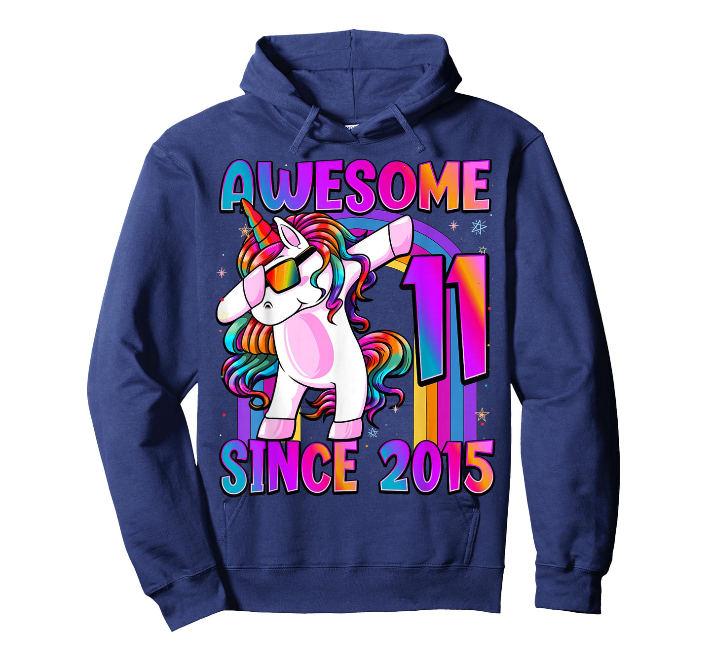 11 Year Old Girl Awesome Since 2015 Unicorn 11th Birthday T-Shirt